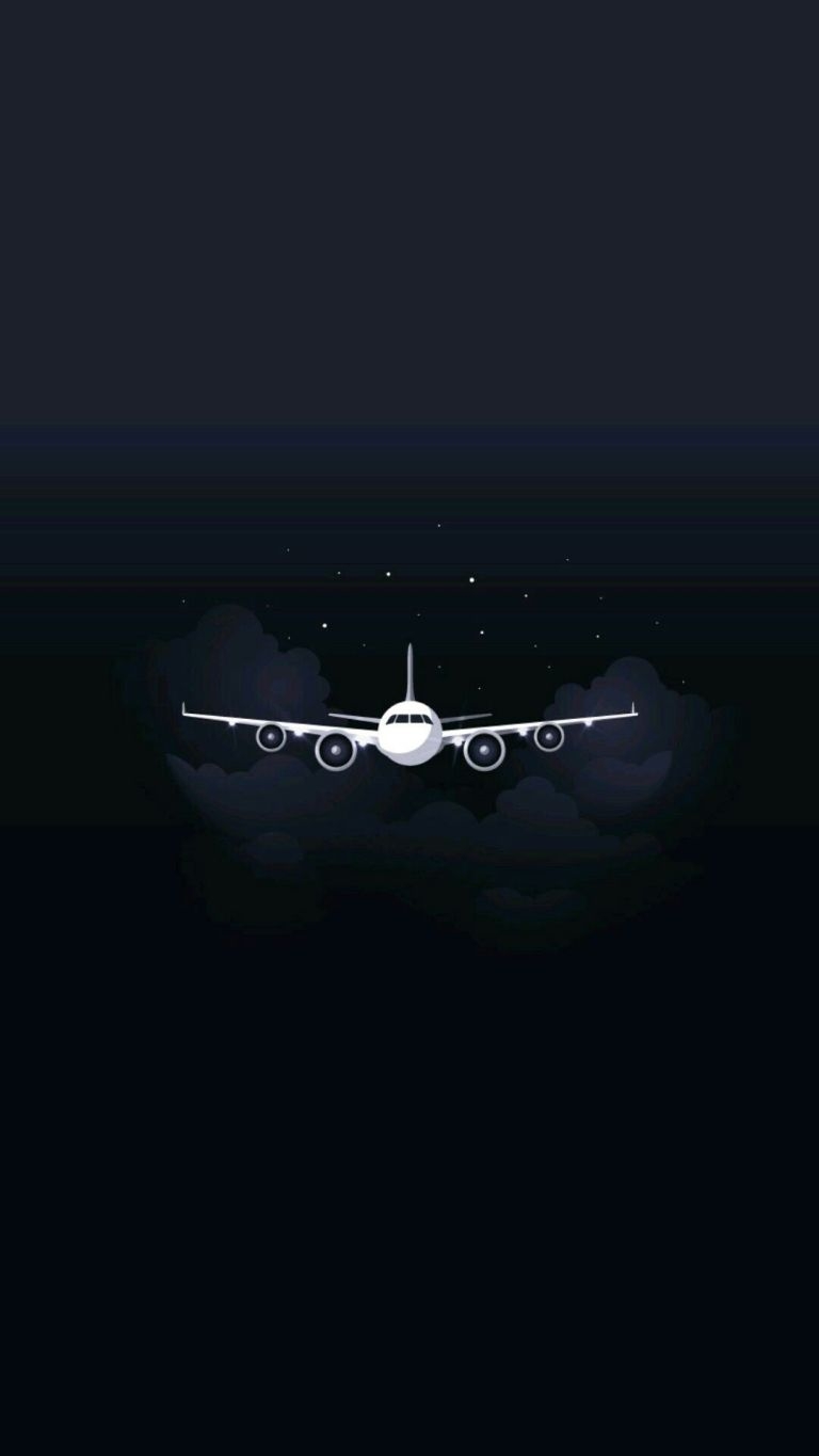 770x1370 Airplane iPhone Dark Theme Battery Saving Wallpaper 1080X1920, Phone