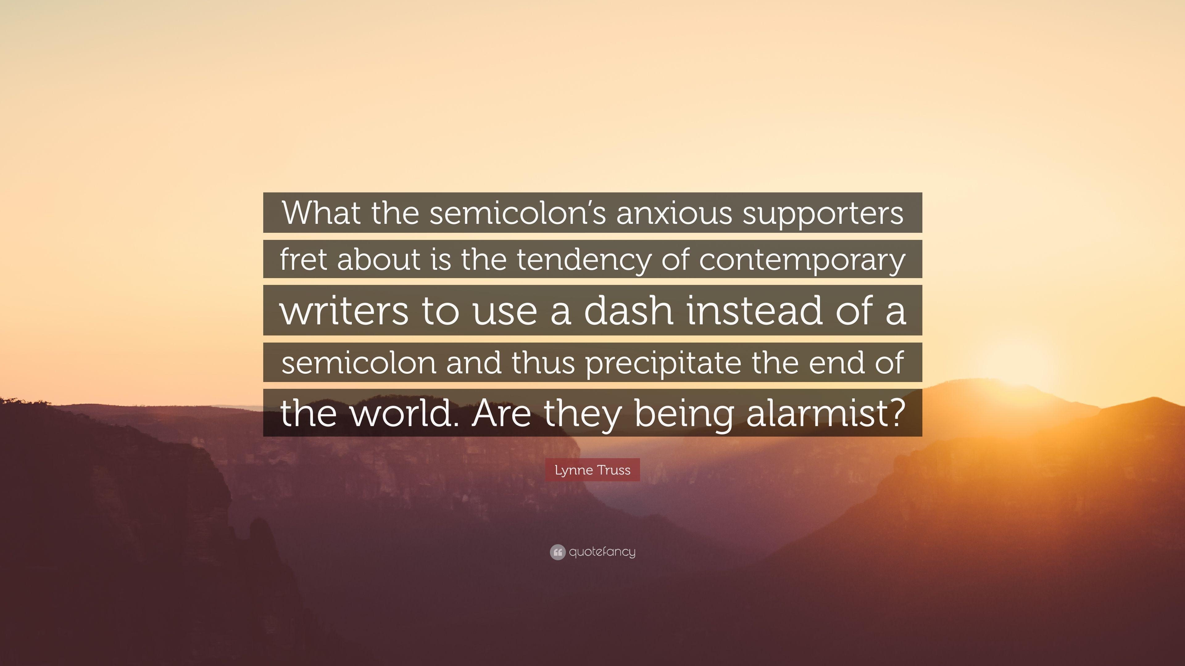 3840x2160 Lynne Truss Quote: “What the semicolon's anxious supporters fret, Desktop