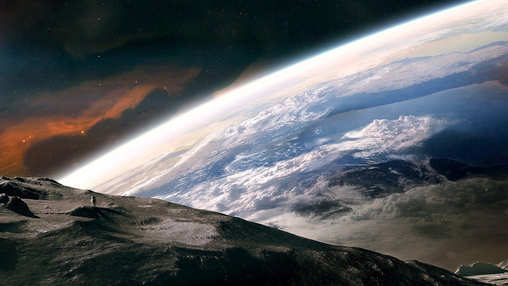 1920x1080 Artwork Astronauts Earth Outer Space Travel, Desktop