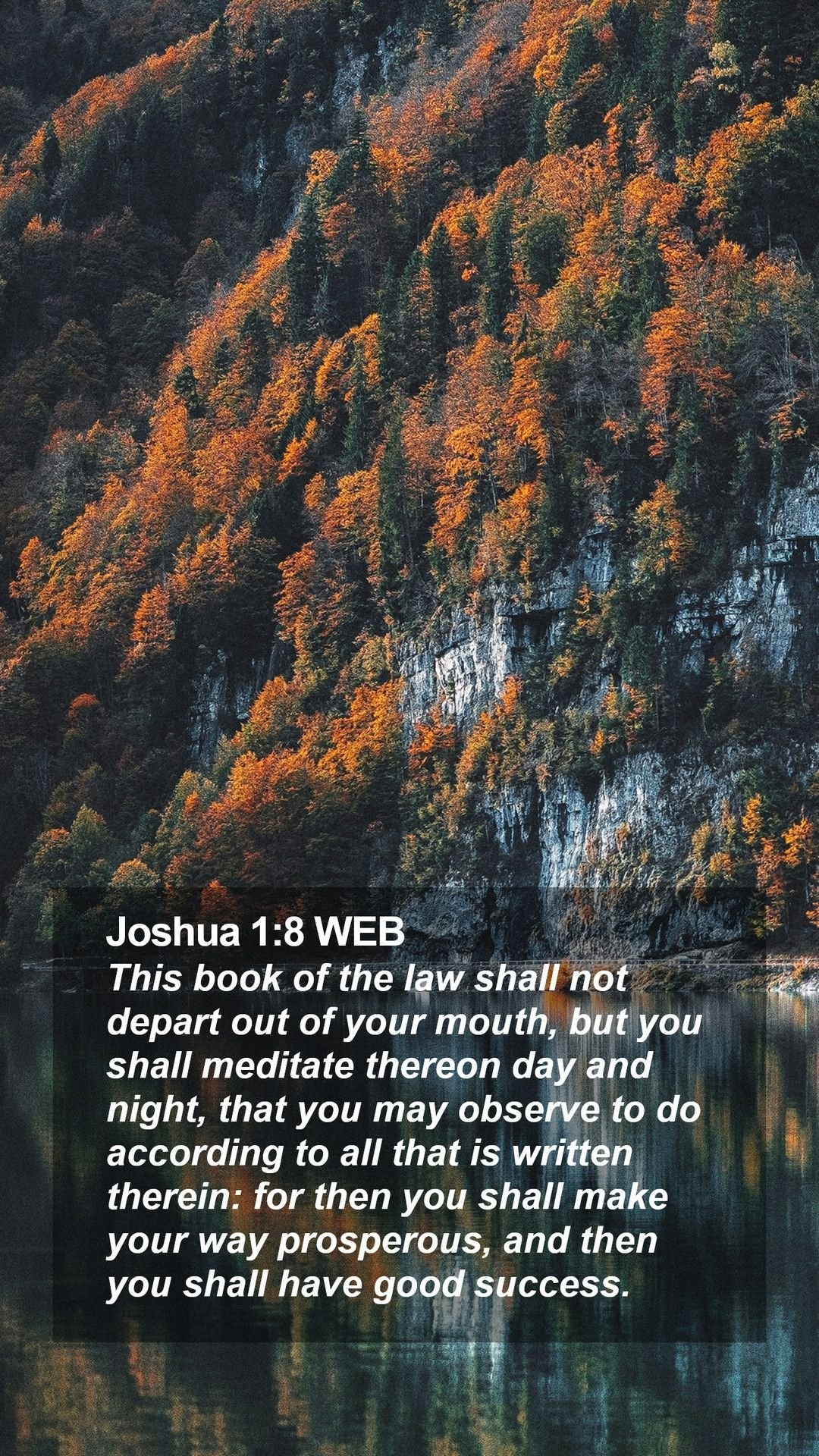 1080x1920 Joshua 1:8 WEB Mobile Phone Wallpaper book of the law shall not depart out of your, Phone