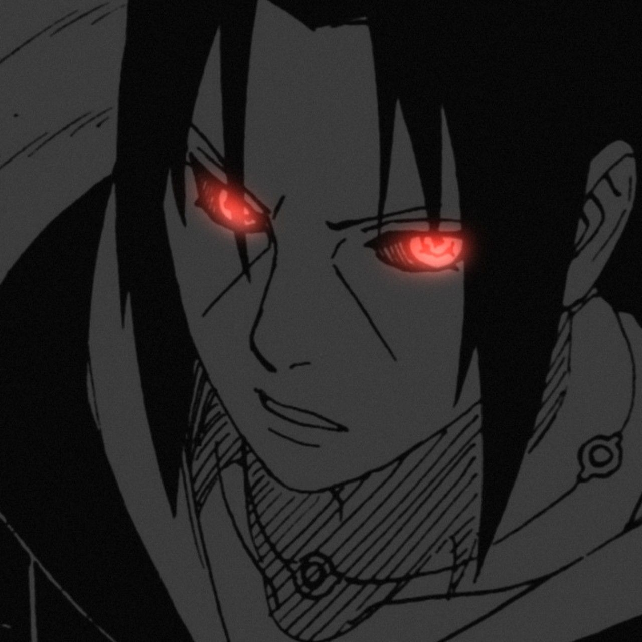 1280x1280 Itachi Icon Dark. Anime, Olhos de anime, Personagens de anime, Phone