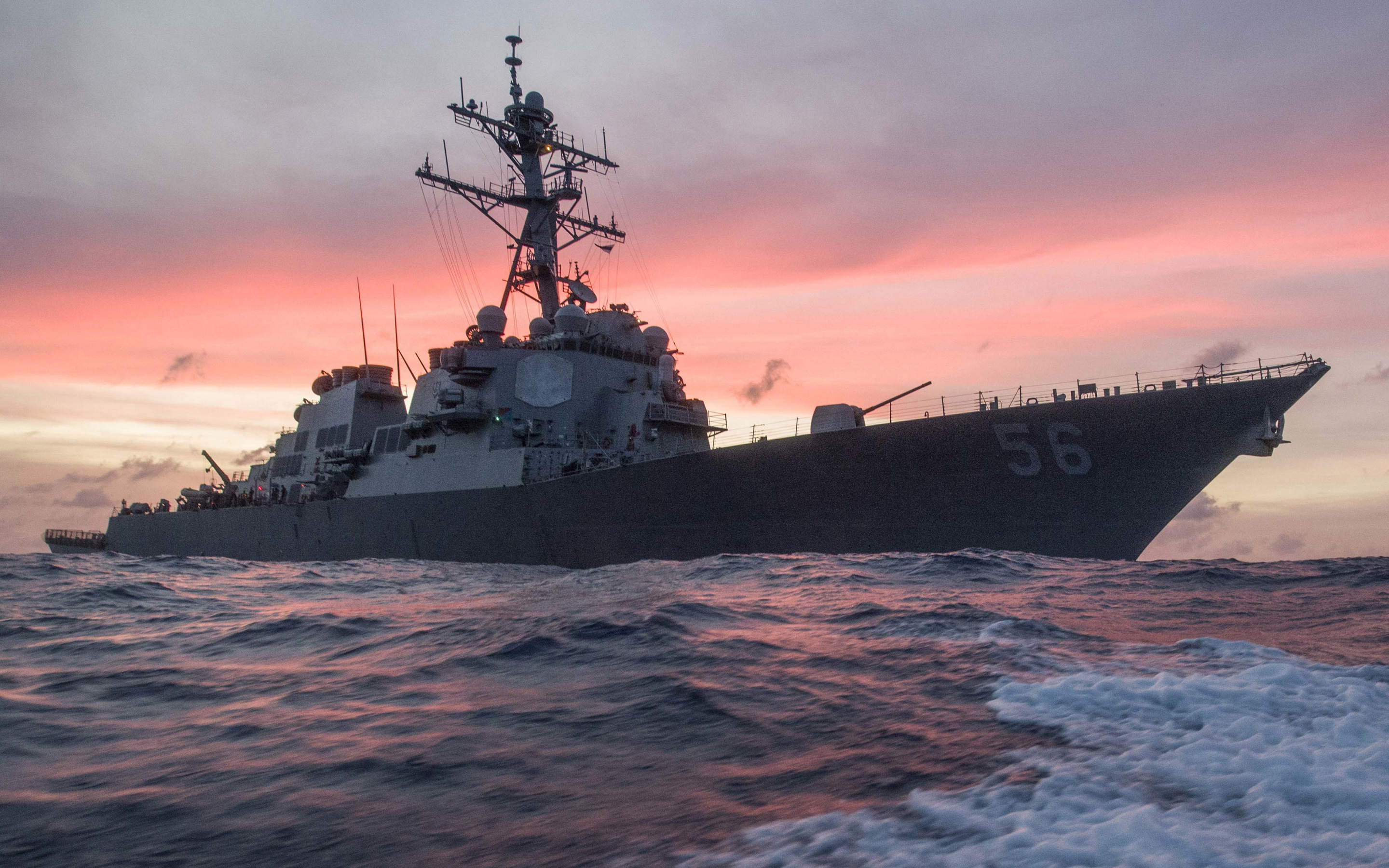 2880x1800 Download wallpaper USS John S McCain, destroyer ship, DDG- US, Desktop