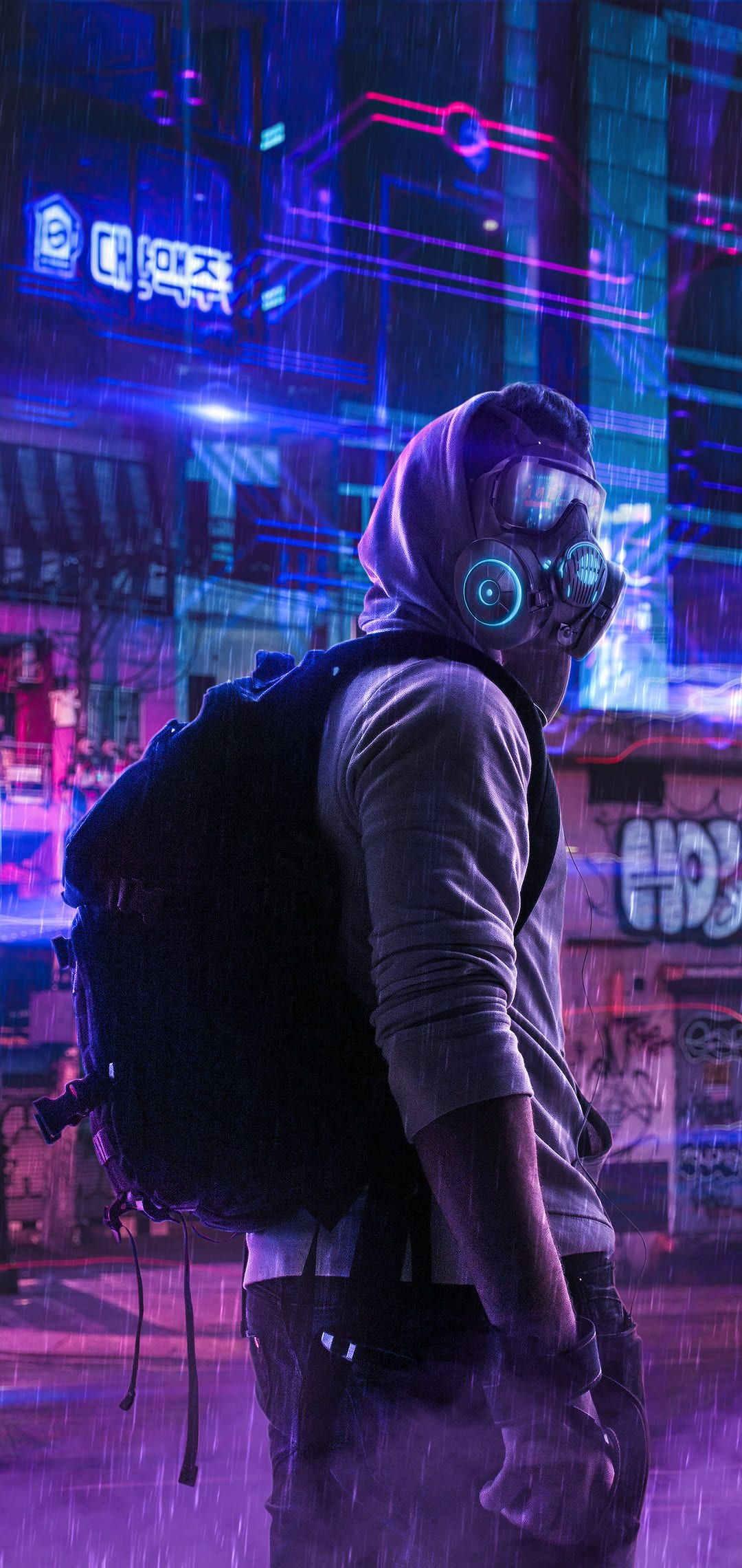 1080x2280 Cyberpunk Homescreen phone Wallpaper to Download Full Size Wallpaper, Phone