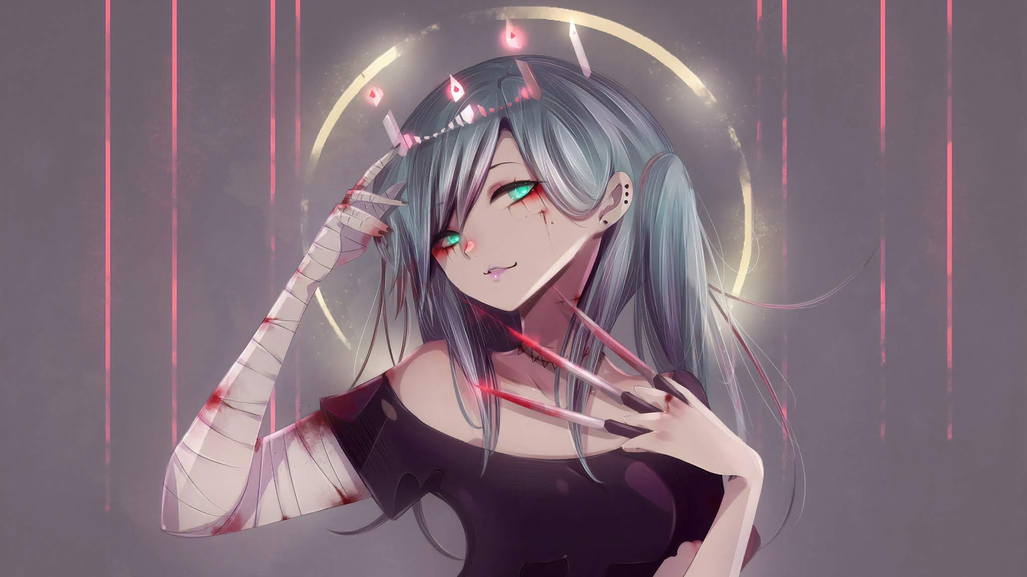 2050x1160 Gothic Anime Girl, Desktop