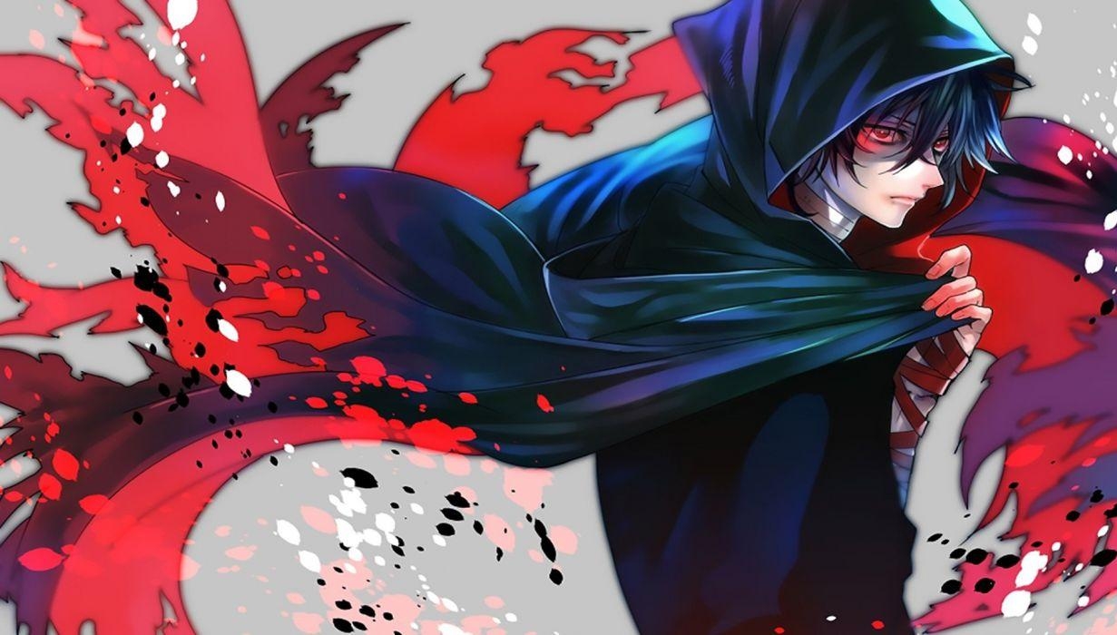 1240x700 Anime boy with red eyes blue hair wallpaperx1080, Desktop