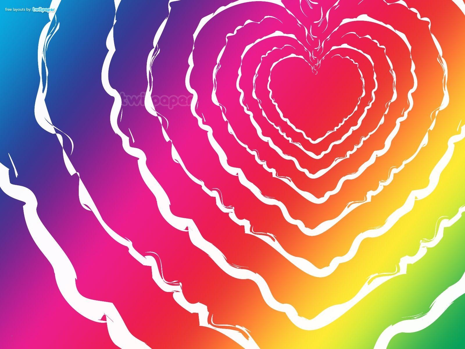 1600x1200 Rainbow Coloured Wallpaper Modern Rainbow Heart Color Splash, Desktop