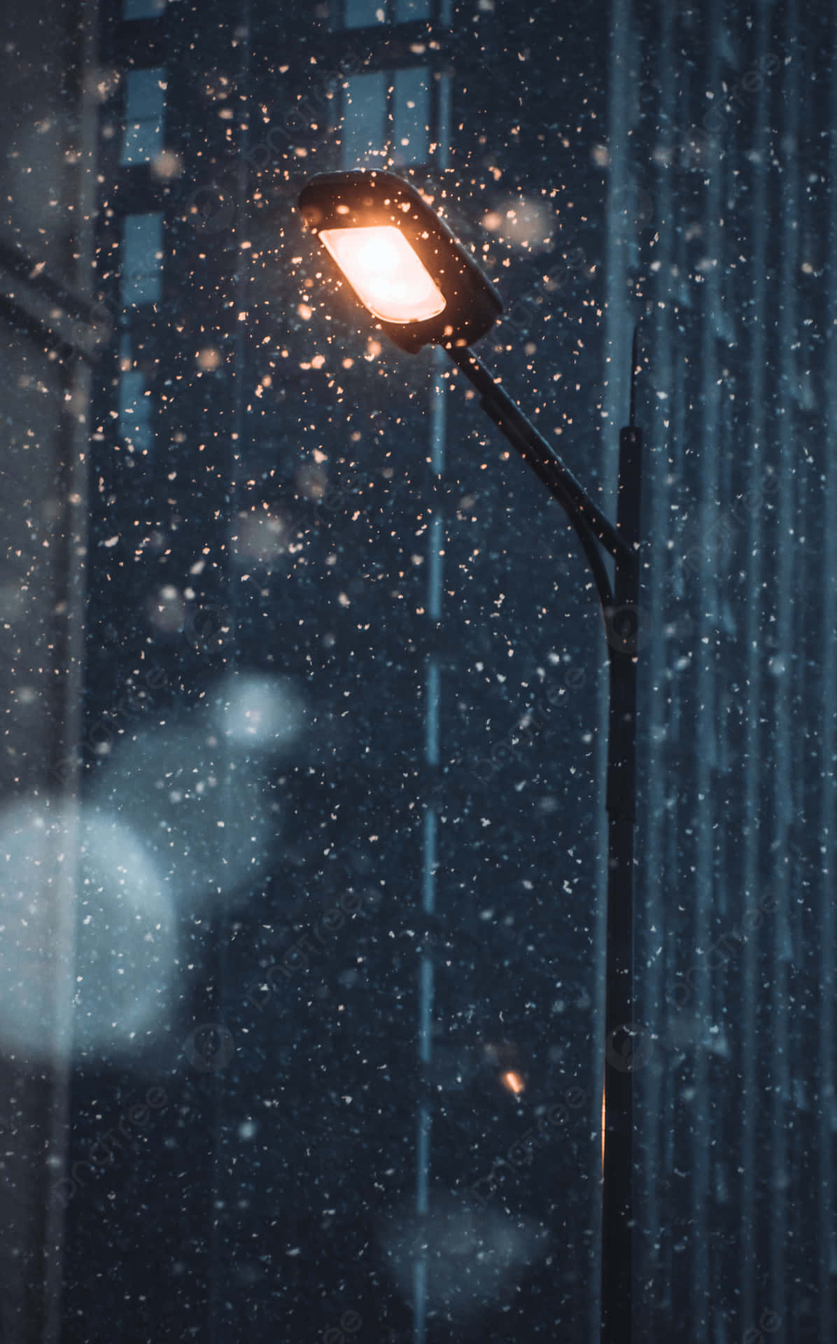 1200x1920 Download A Street Light In The Snow Wallpaper, Phone