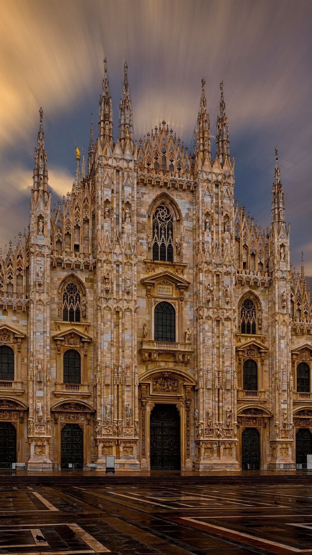 1080x1920 Milan Cathedral, Italy, Sun Rays, Dawn  IPhone 8 7 6 6S Plus Wallpaper, Background, Picture, Image, Phone