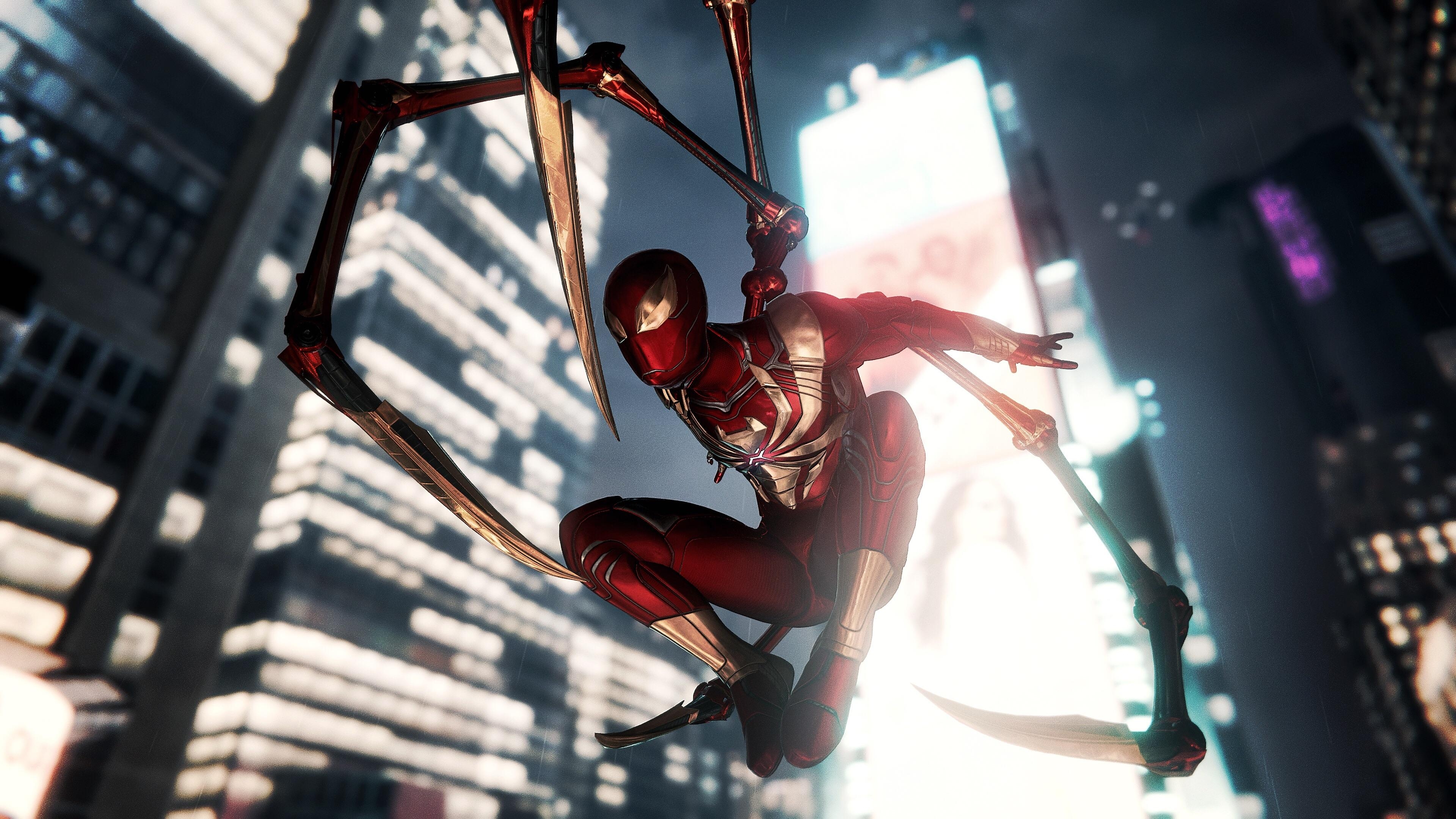 3840x2160 Iron Spider (Spider Man) 4K 8K HD Marvel Wallpaper, Desktop