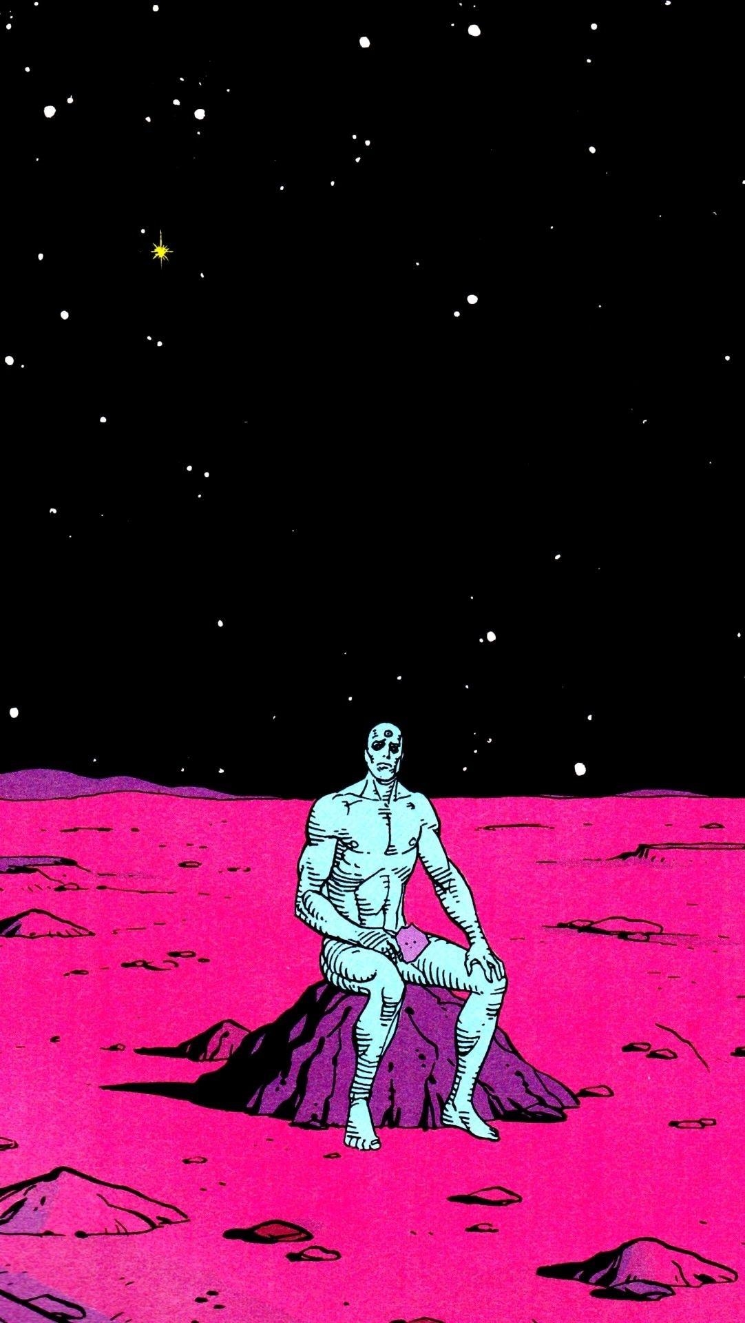 1090x1920 Silver Surfer Vaporwave wallpaper, Phone