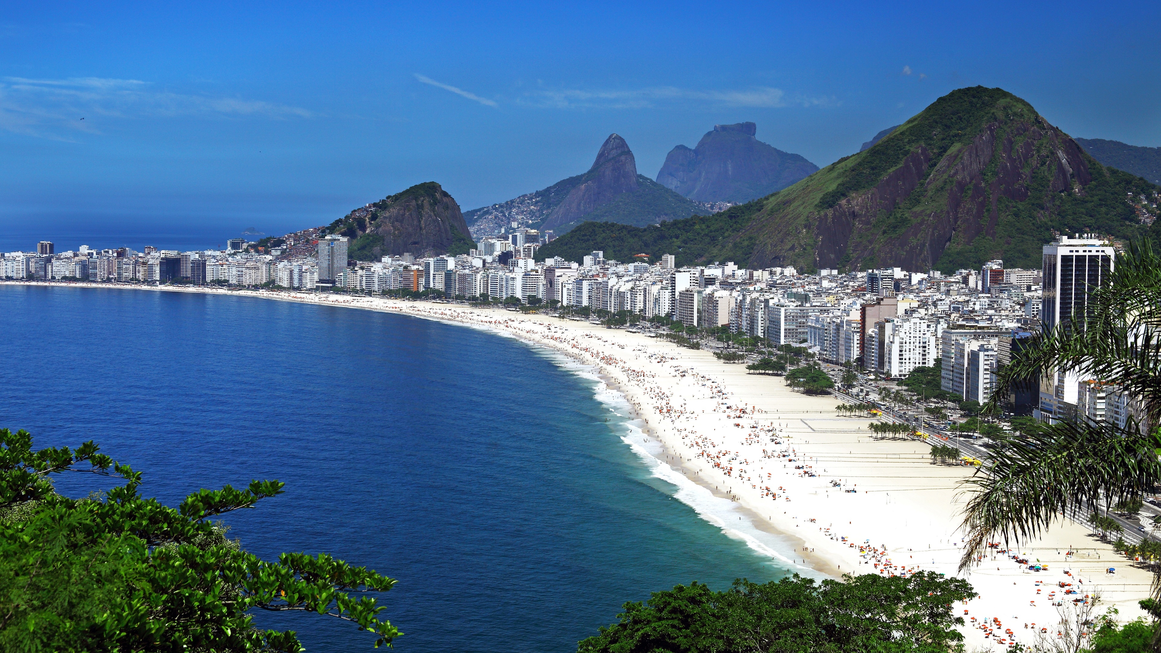 3840x2160 Wallpaper Brazil, Rio de Janeiro, city, buildings, beach, people, sea  UHD 4K Picture, Image, Desktop