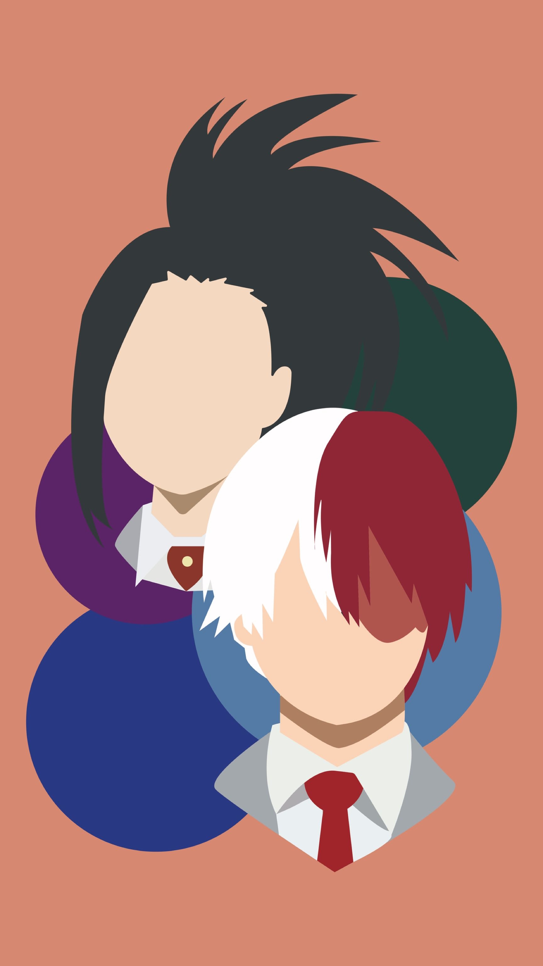 1730x3080 Made a Minimalist Phone Wallpaper of Momo and Todoroki!, Phone