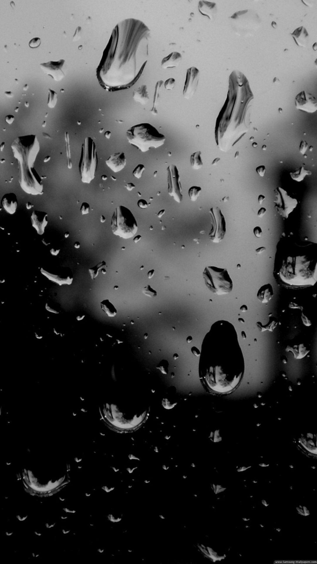 1080x1920 Full HD iPhone 6 wallpaper HD black and white Wallpaper, Android. Rain drops on window, Rain wallpaper, Dark wallpaper iphone, Phone