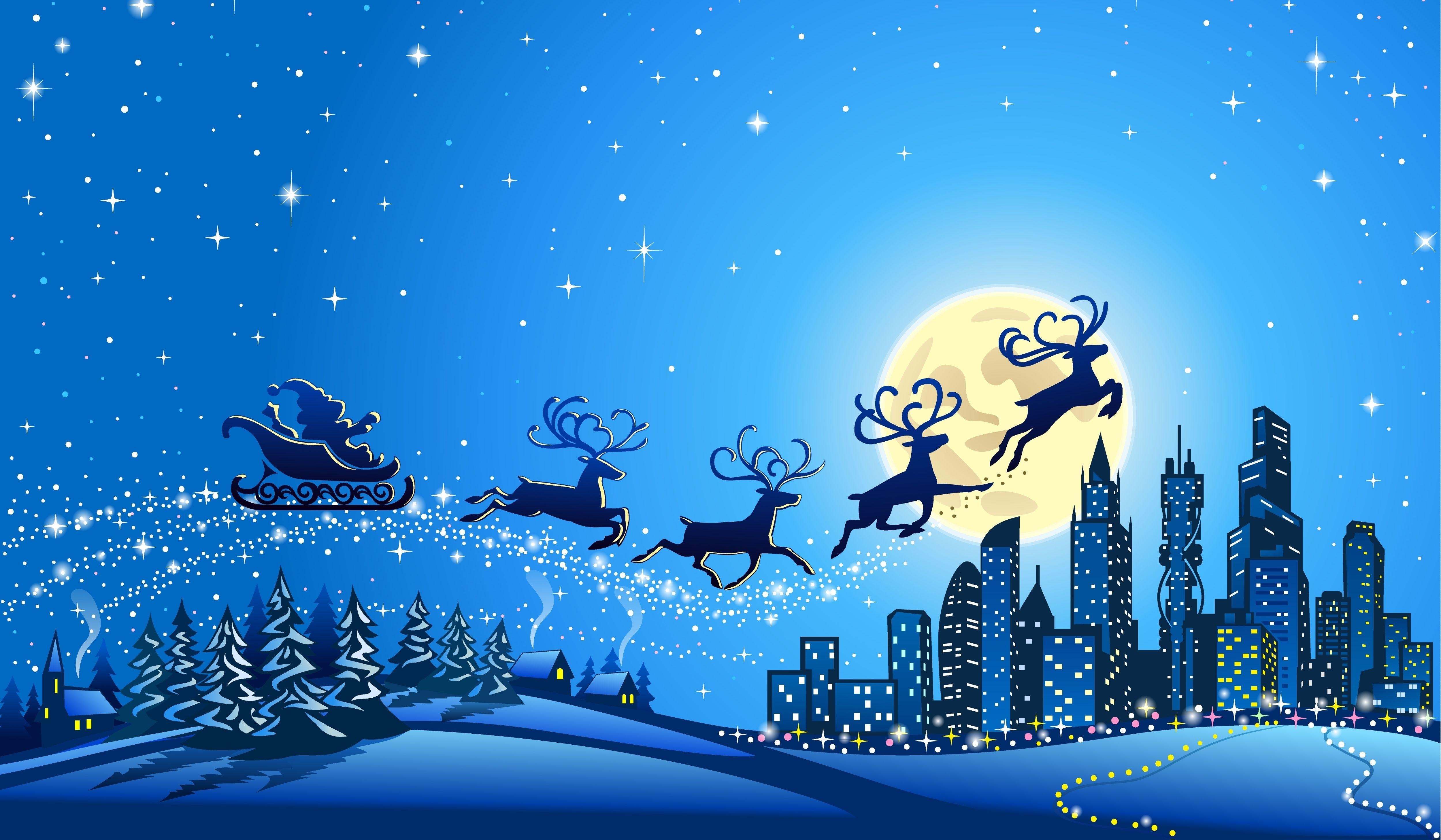 5000x2920 Santa's Sleigh Christmas Wallpaper Free Santa's, Desktop