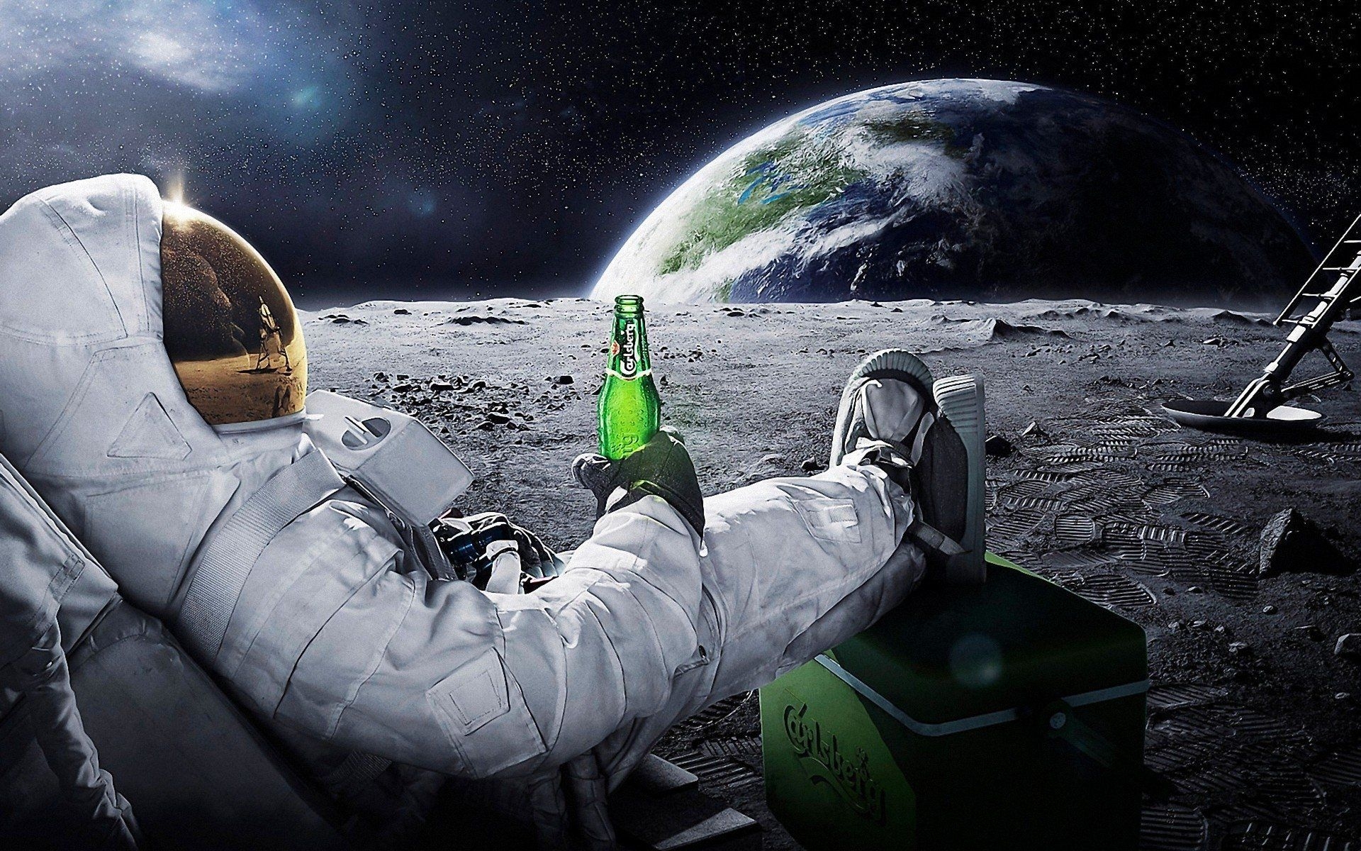 1920x1200 Stoner Astronaut Floating in Space HD, Desktop