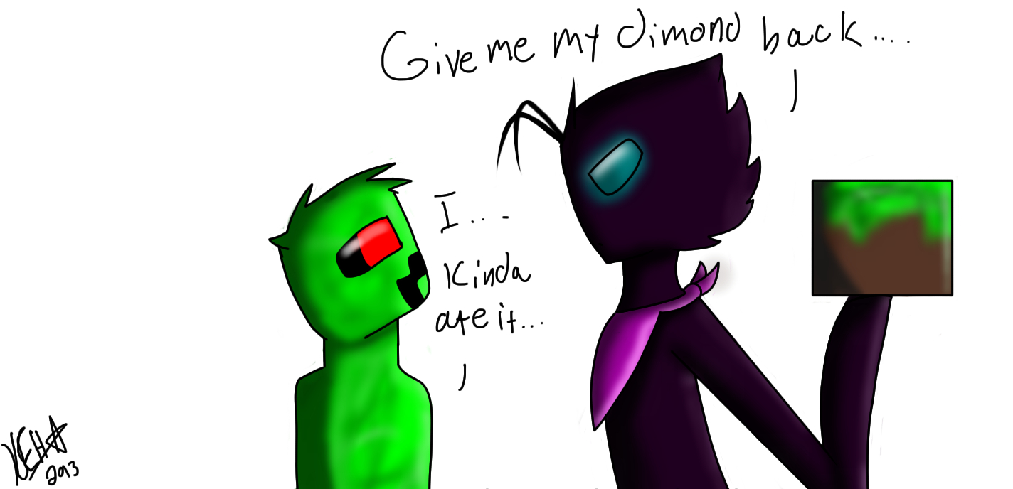 1430x690 Prince the Enderman And Creeper, Dual Screen