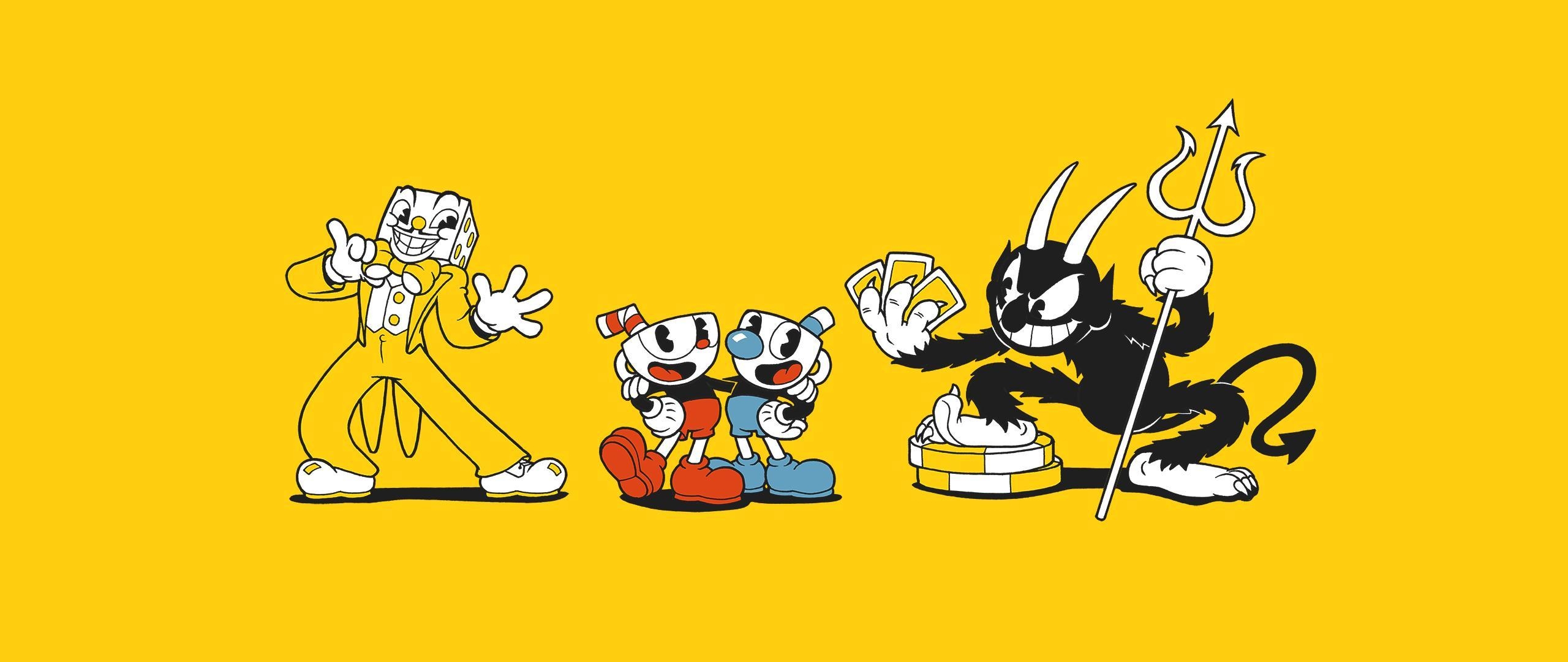 2560x1080 Cuphead, Dual Screen