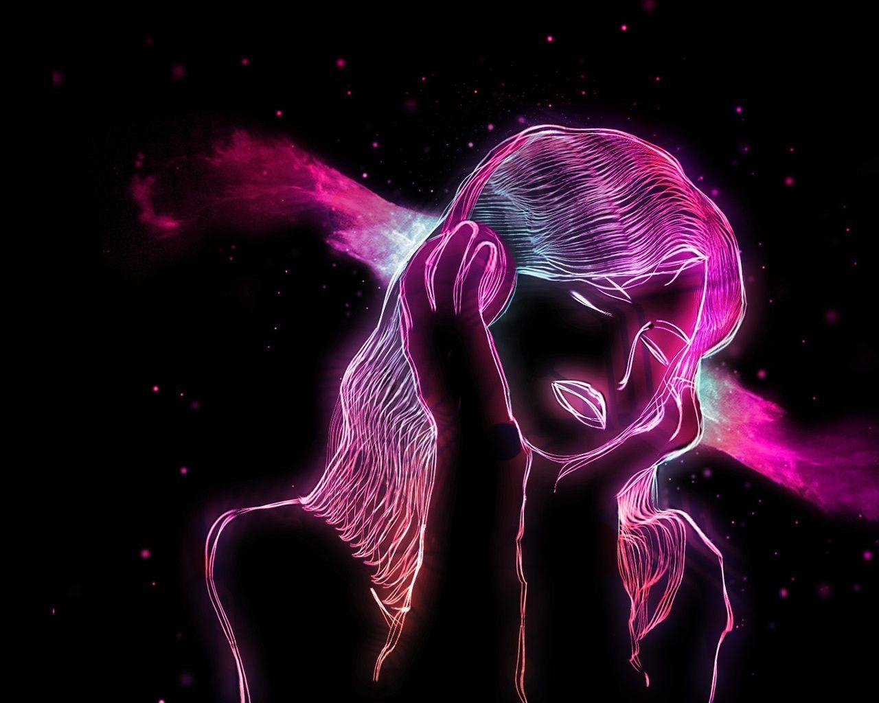 1280x1030 Neon Girl Wallpaper Free Neon Girl Background, Desktop