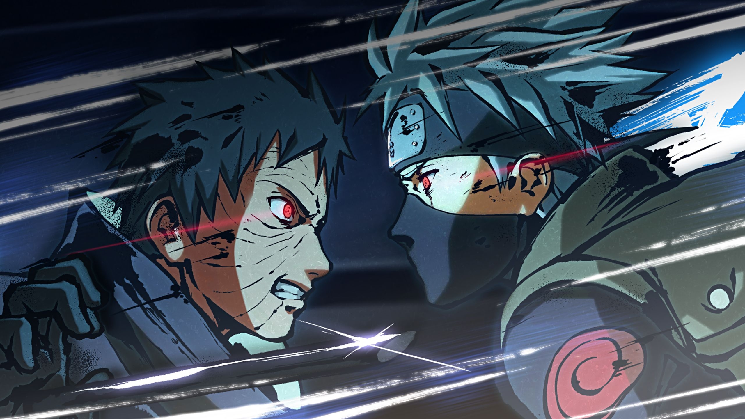 2560x1440 Obito Uchiha vs Kakashi Hatake Anime Wallpaper 2k Quad HD, Desktop