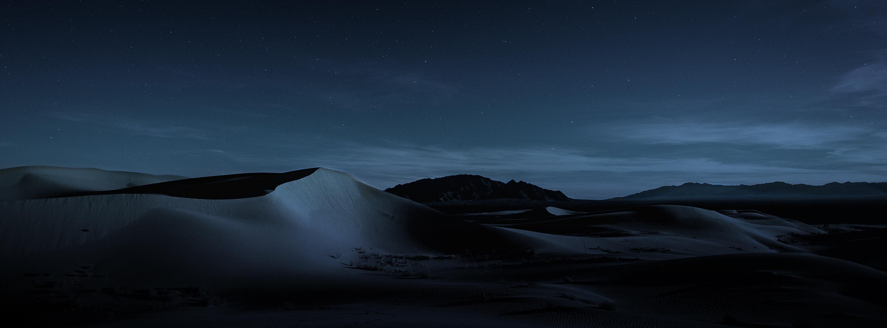 3500x1300 Made an image of the Mojave desert a bit more macOS Mojave, Dual Screen