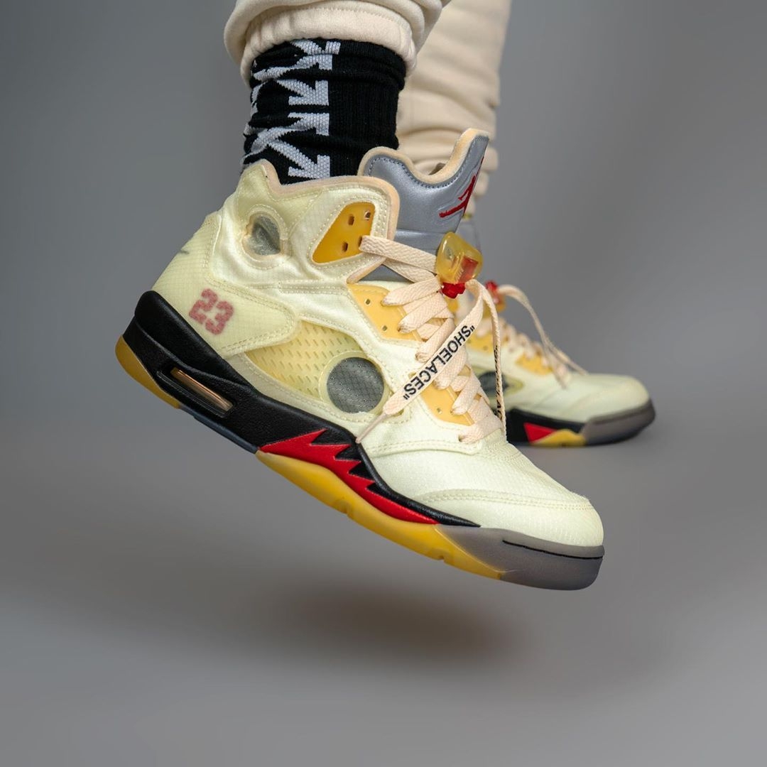 1080x1080 Official Picture Of The Off White X Air Jordan 5 Sail, Phone