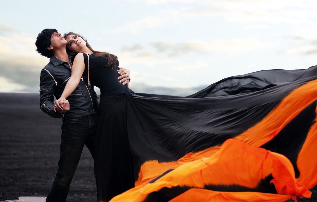 1340x850 Wallpaper romance, bollywood, black dress., indian movie, Kajol, shahrukh khan, Dilwale, Indian couple, Indian cinema, kajol, super heroes of bollywood, bollywood, Shahrukh Khan, dance image for desktop, section девушки, Desktop