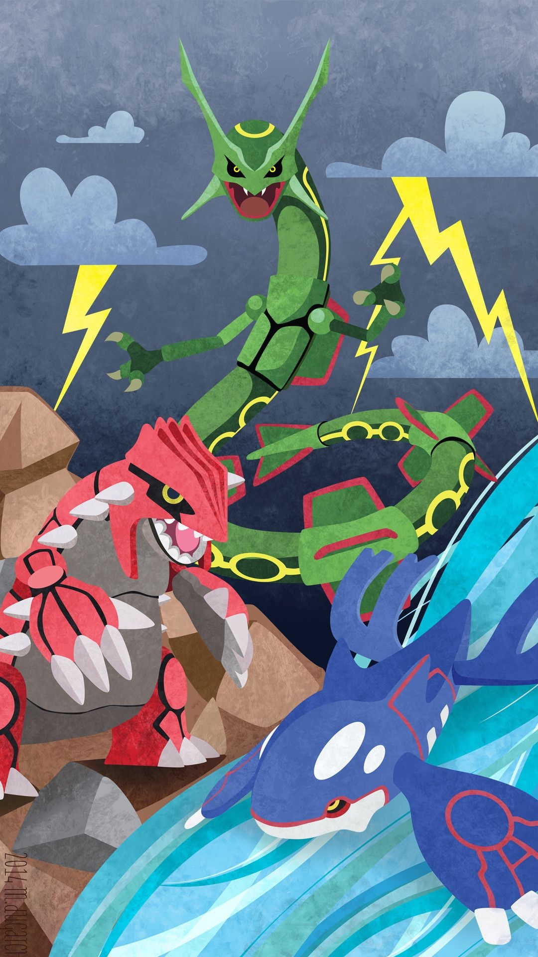 1080x1920 In honour of ORAS just around the corner, here's an amazing phone wallpaper of Groudon, Kyogre and Rayquaza, Phone