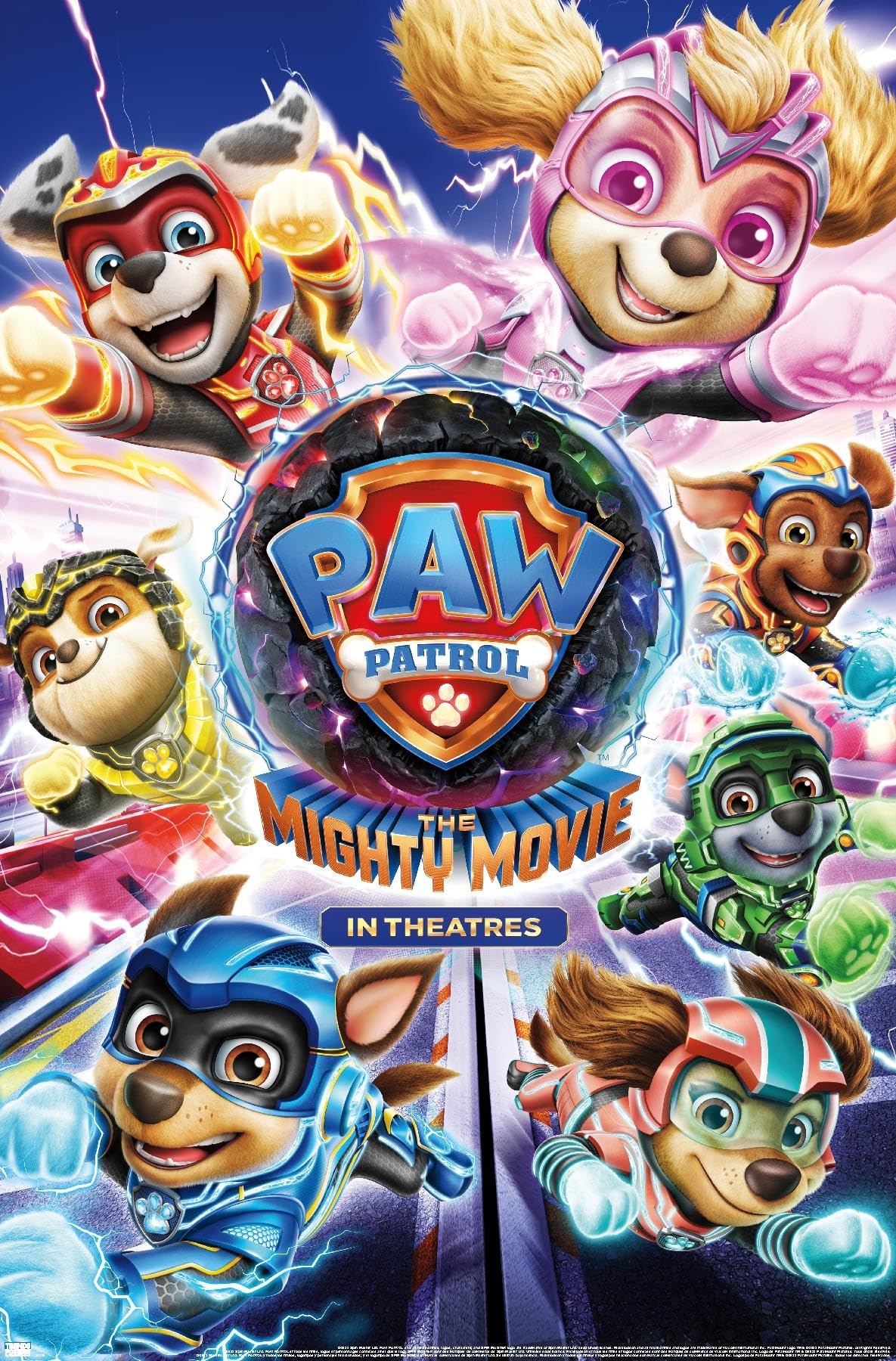 1190x1800 Trends International Paw Patrol: The Mighty Movie Sheet Wall Poster, 22.37 x 34. Unframed Version: Posters & Prints, Phone