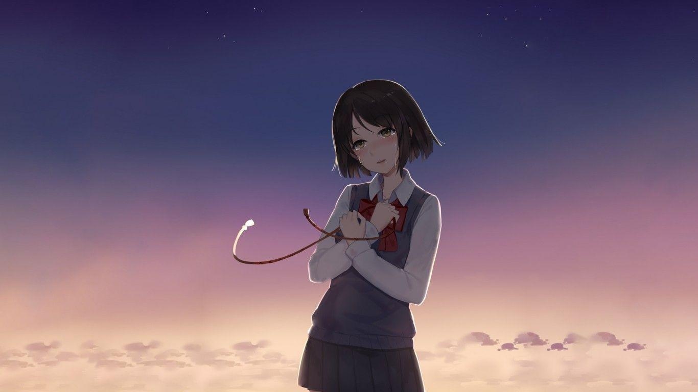 1370x770 Download  Mitsuha Miyamizu, Tears, Kimi No Na Wa, Your Name, Desktop