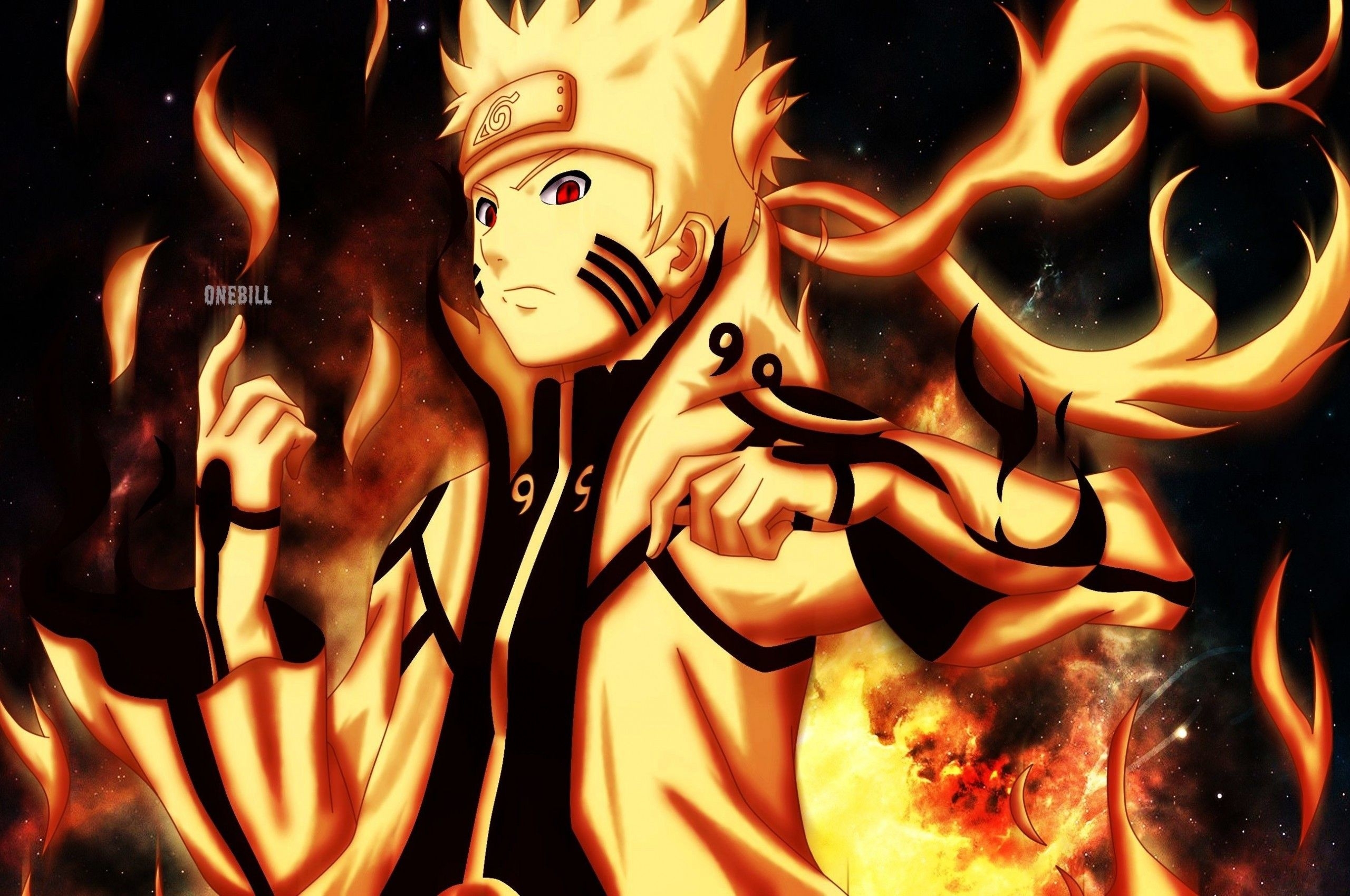 2560x1700 Download  Uzumaki Naruto, Flames Wallpaper for Chromebook Pixel, Desktop