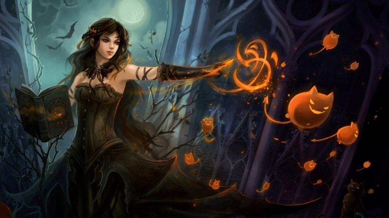 1250x700 Witch fantasy occult dark art artwork magic wizard mage sorcerer, Desktop