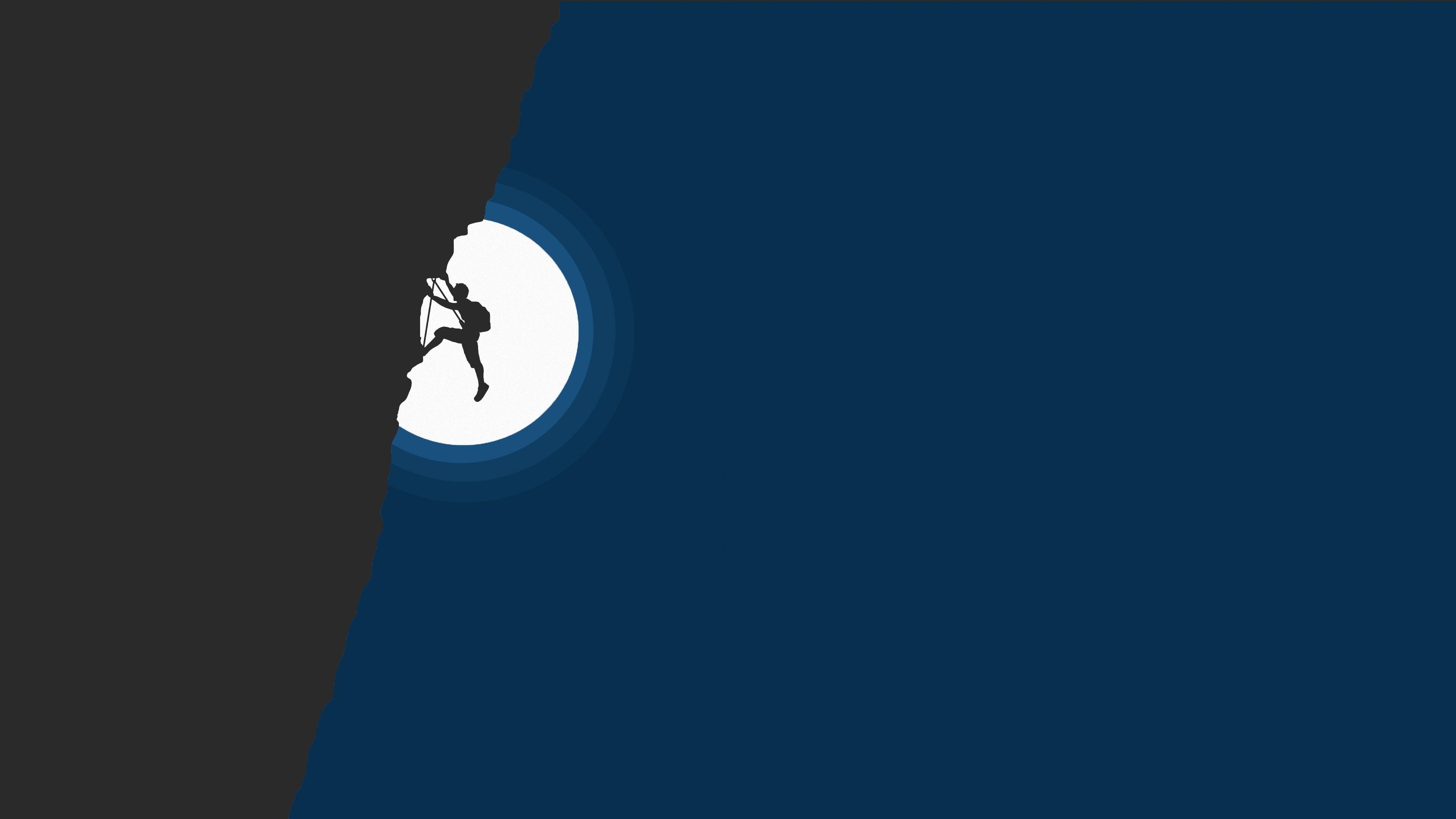 3840x2160 Wallpaper Rock climbing, Adventure, Minimal, 4K, Minimal, Desktop