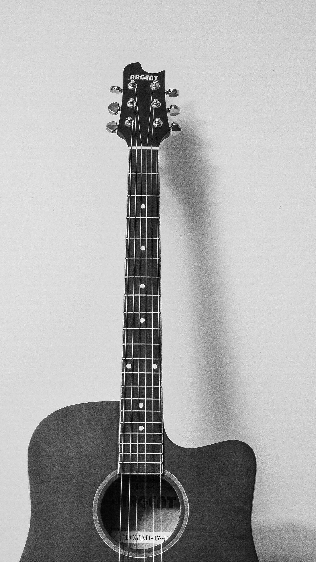 1250x2210 Guitar Art Bw Dark Music Son Android wallpaper HD, Phone