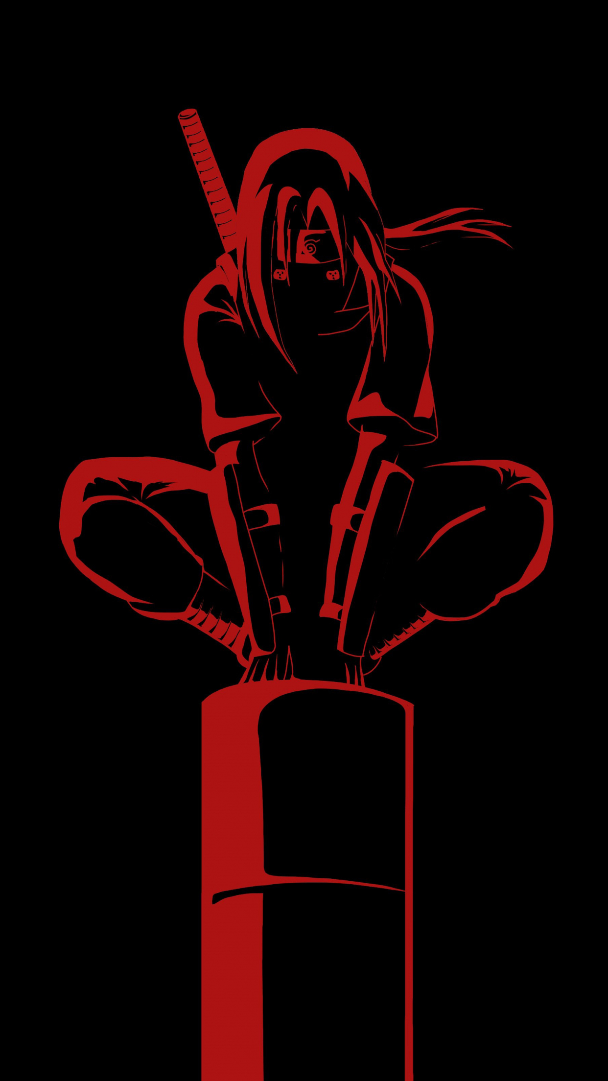 1250x2210 Itachi Uchiha Wallpaper 4K, Black background, Samurai, Ninja, Phone