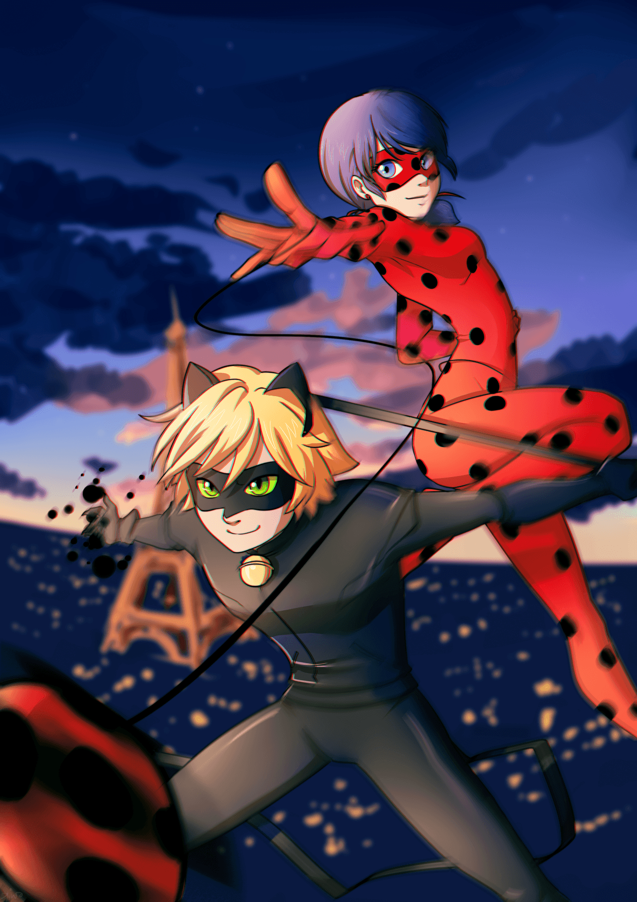 1280x1810 Ladybug and Chat Noir Wallpaper, Phone