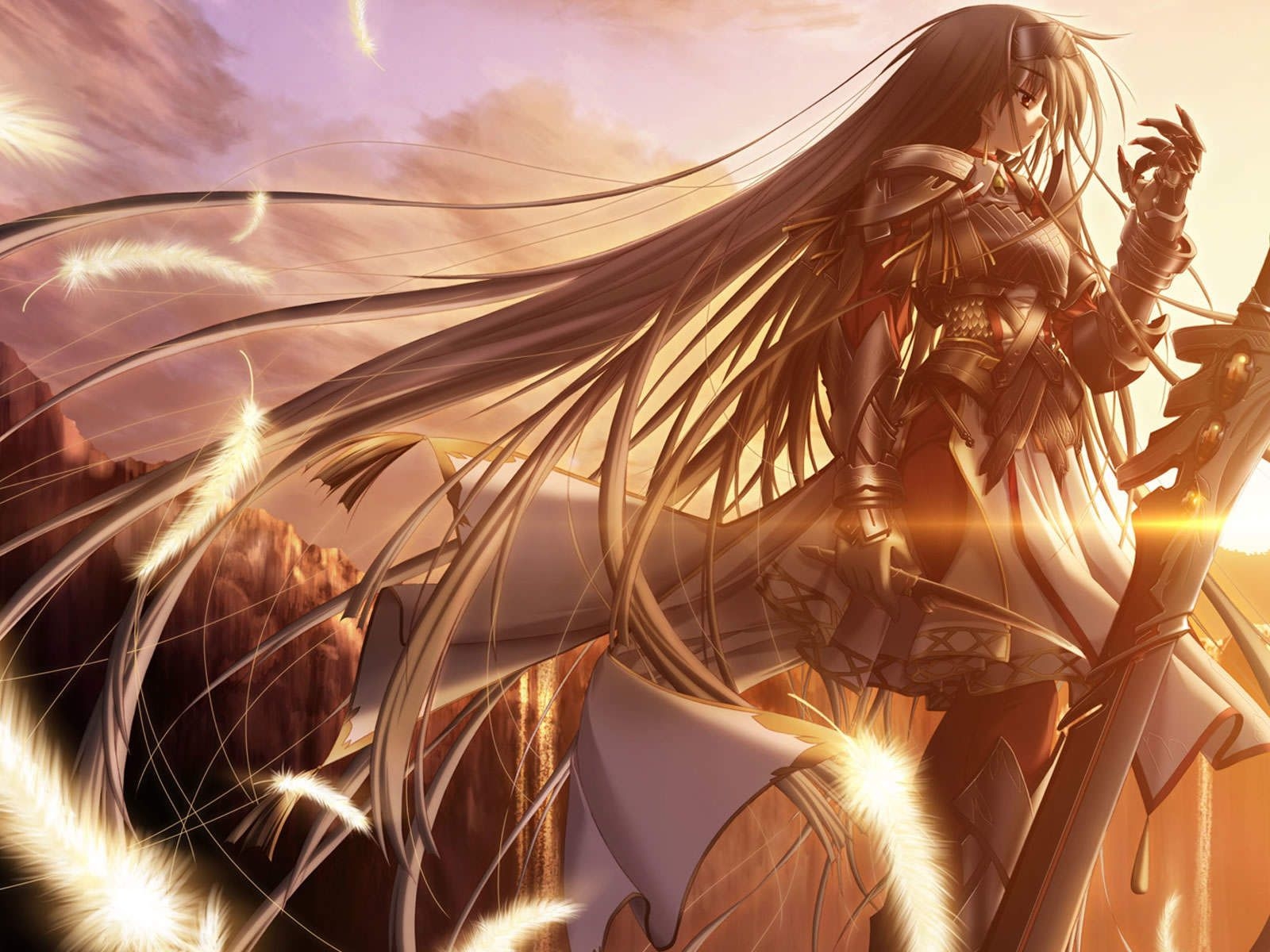 1600x1200 Warrior Anime Girl Wallpaper, Desktop