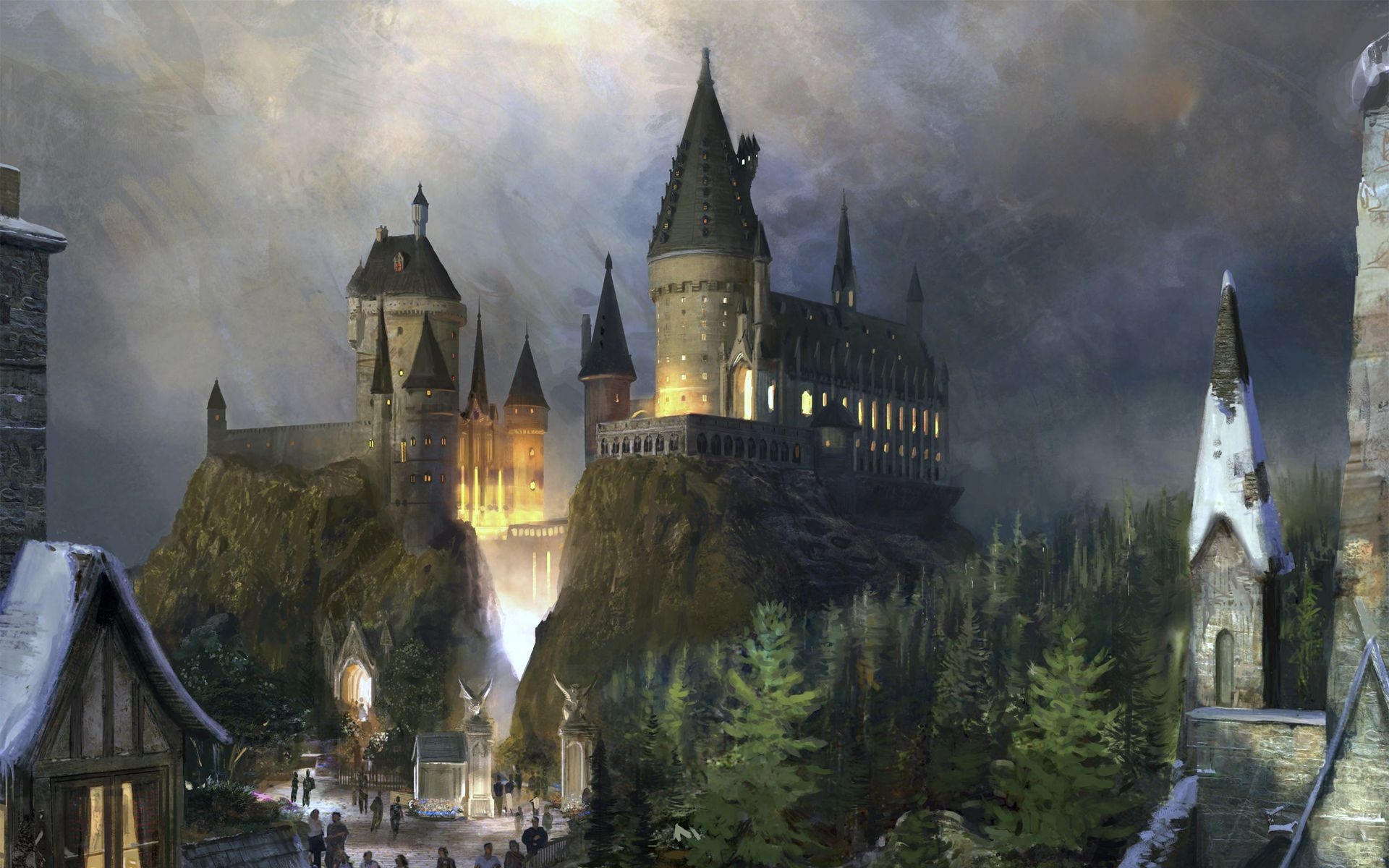 1920x1200 Hogwarts Harry Potter Fan Art Wallpaper, Desktop