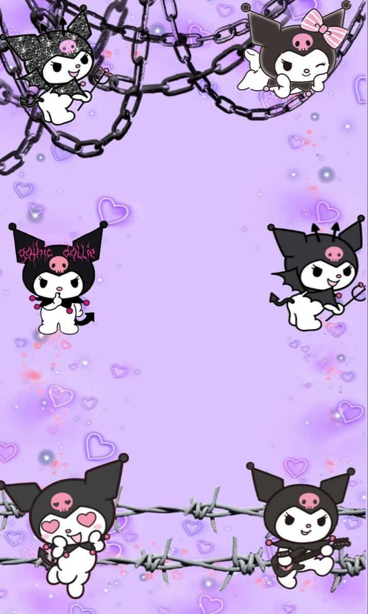 720x1200 Download Kuromi iPhone Purple Aesthetic Chains Wallpaper, Phone