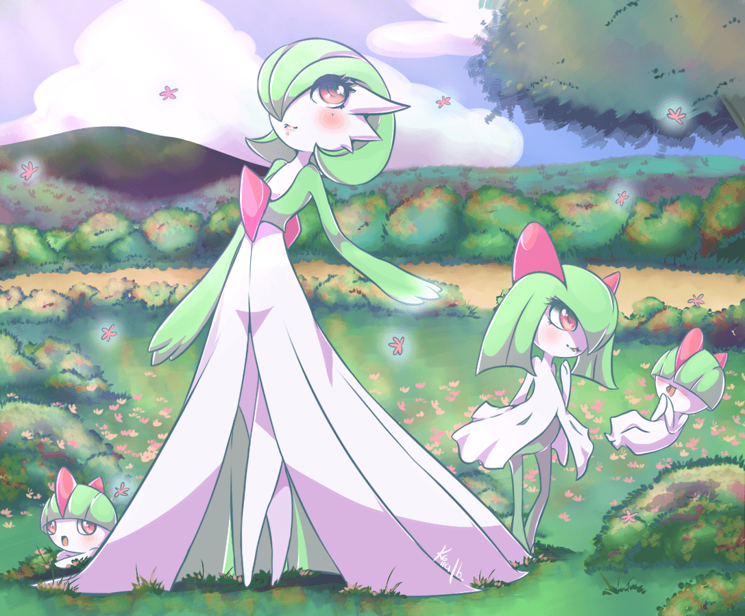 1090x900 Pokemon Gardevoir, Kirlia and Ralts Source, Desktop