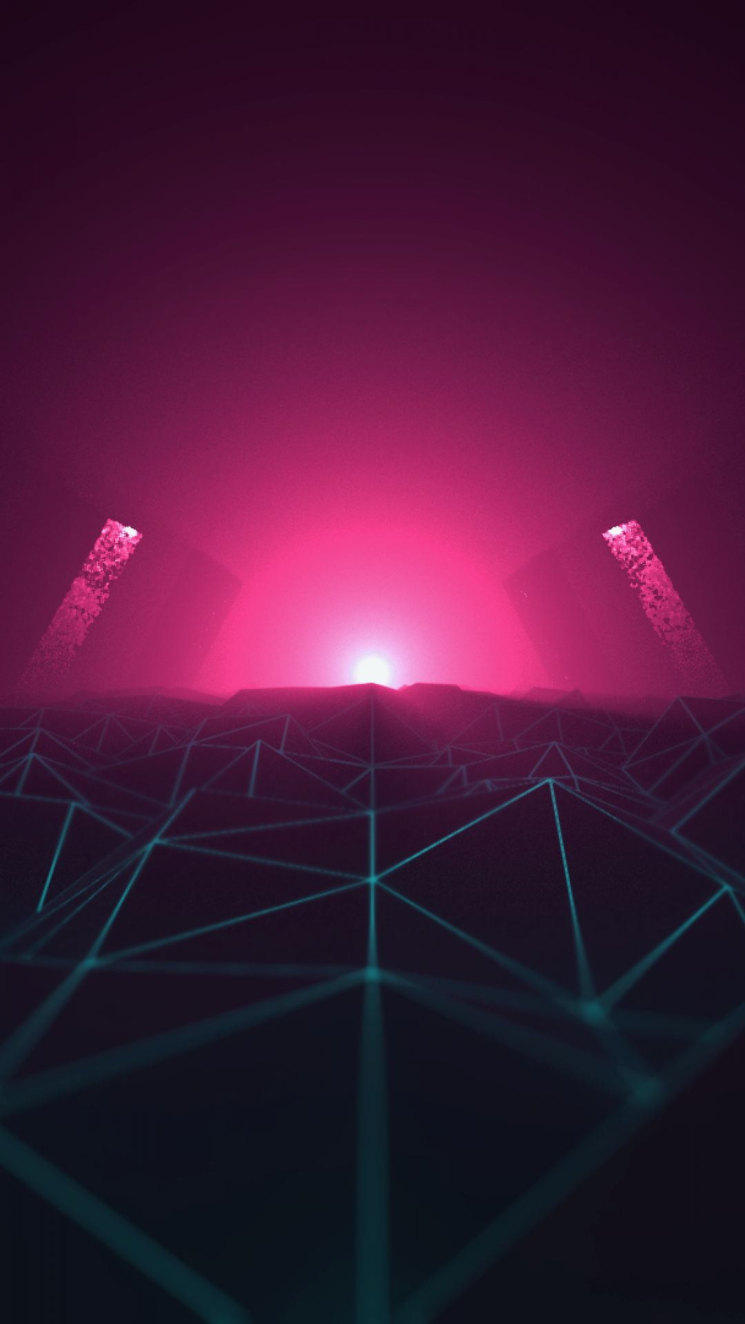 1080x1920 Download  Synthwave, Retro Wave, Neon Light, Path, Phone