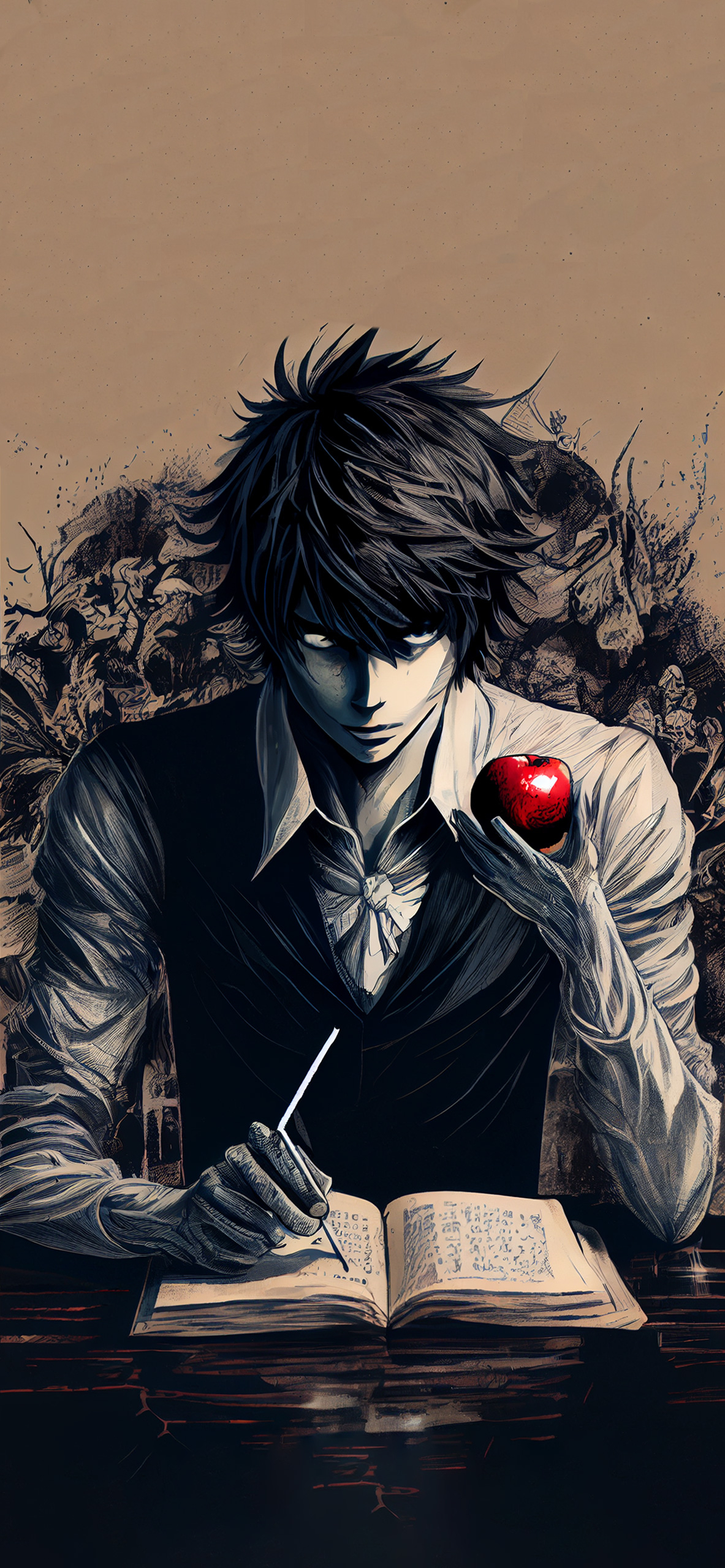 1190x2560 Death Note Light Yagami Art Wallpaper Note Wallpaper 4k, Phone