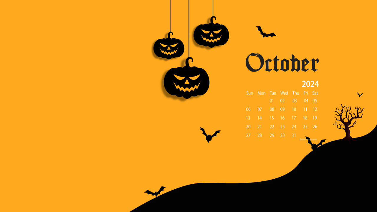 1280x720 October 2024 Desktop Wallpaper Calendar, Desktop