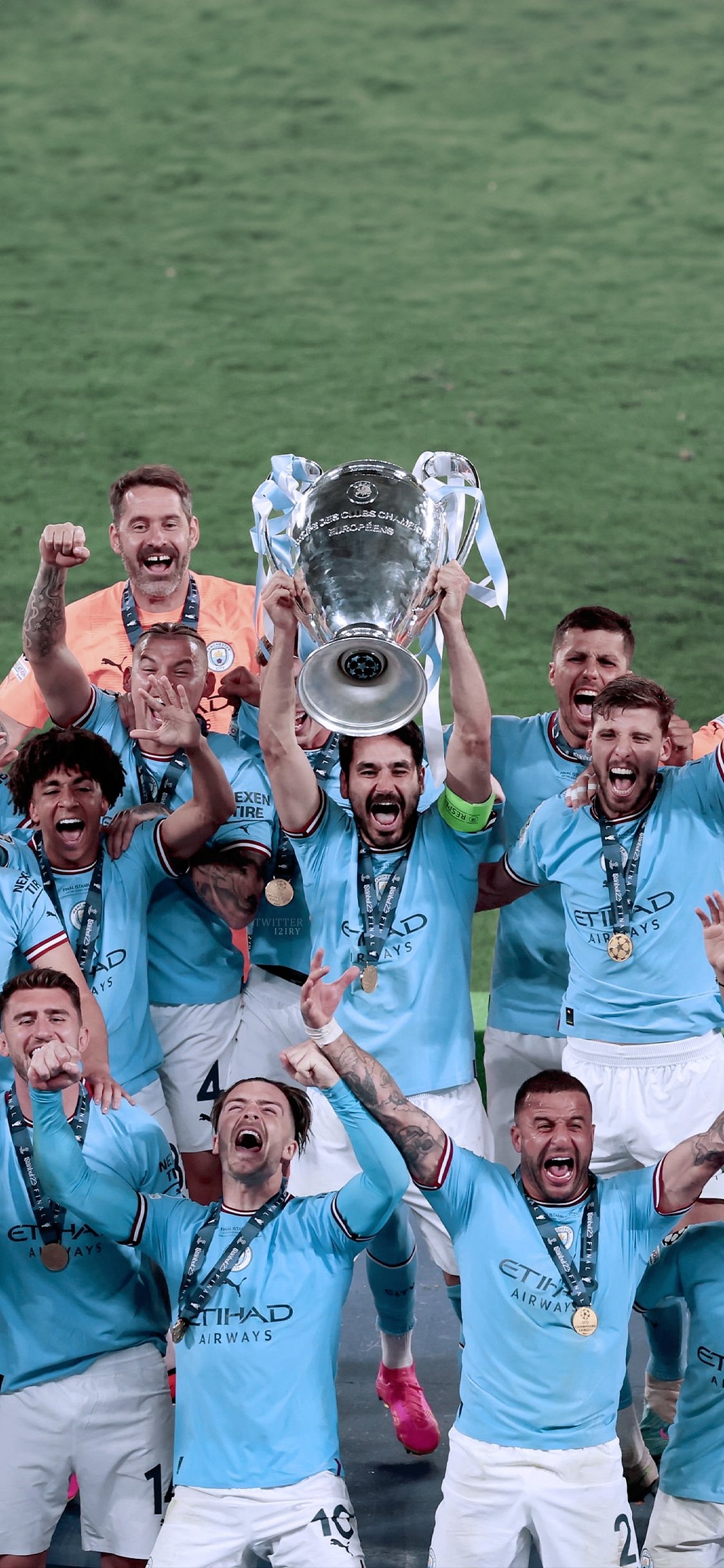 1130x2440 Manchester City UEFA Champions League 2023 Champions, Phone