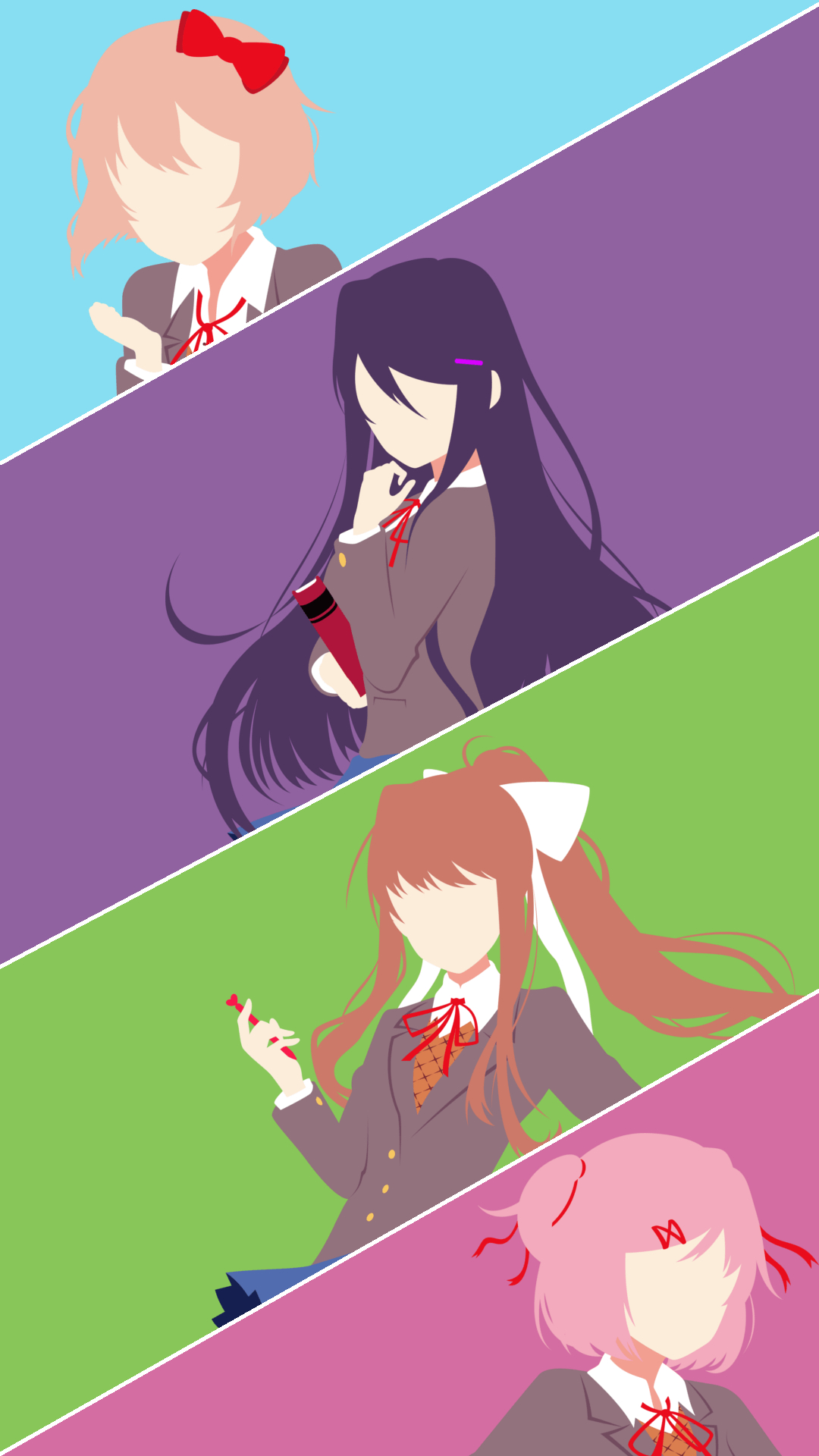 1080x1920 Minimal DDLC Phone Wallpaper 1920x1080p, DDLC. Literature club, Phone