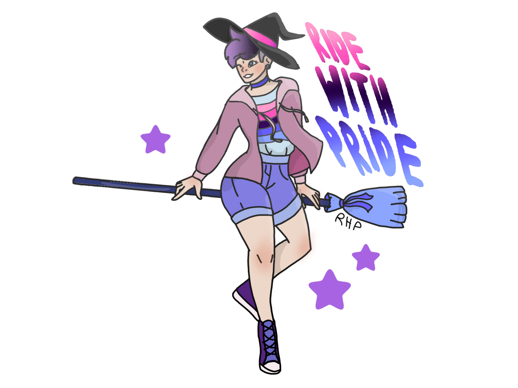 2050x1540 An omnisexual pride witch inspired by ABD Illustrates's amazing Ride With Pride pieces! By me, Desktop