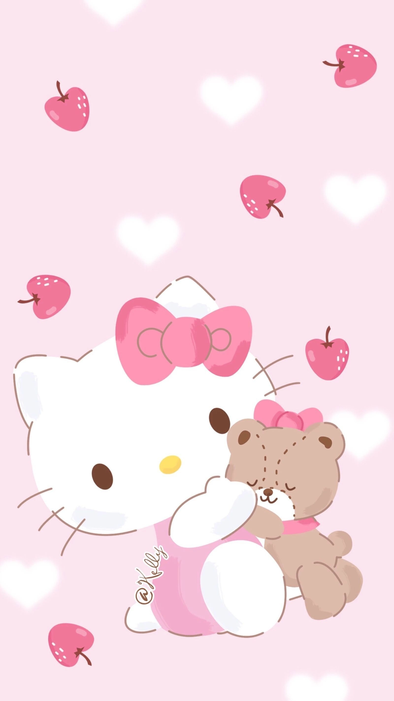 1600x2850 Kawaii Valentine iPhone Wallpaper. ipcwallpaper. Hello kitty picture, Hello kitty art, Hello kitty coloring, Phone