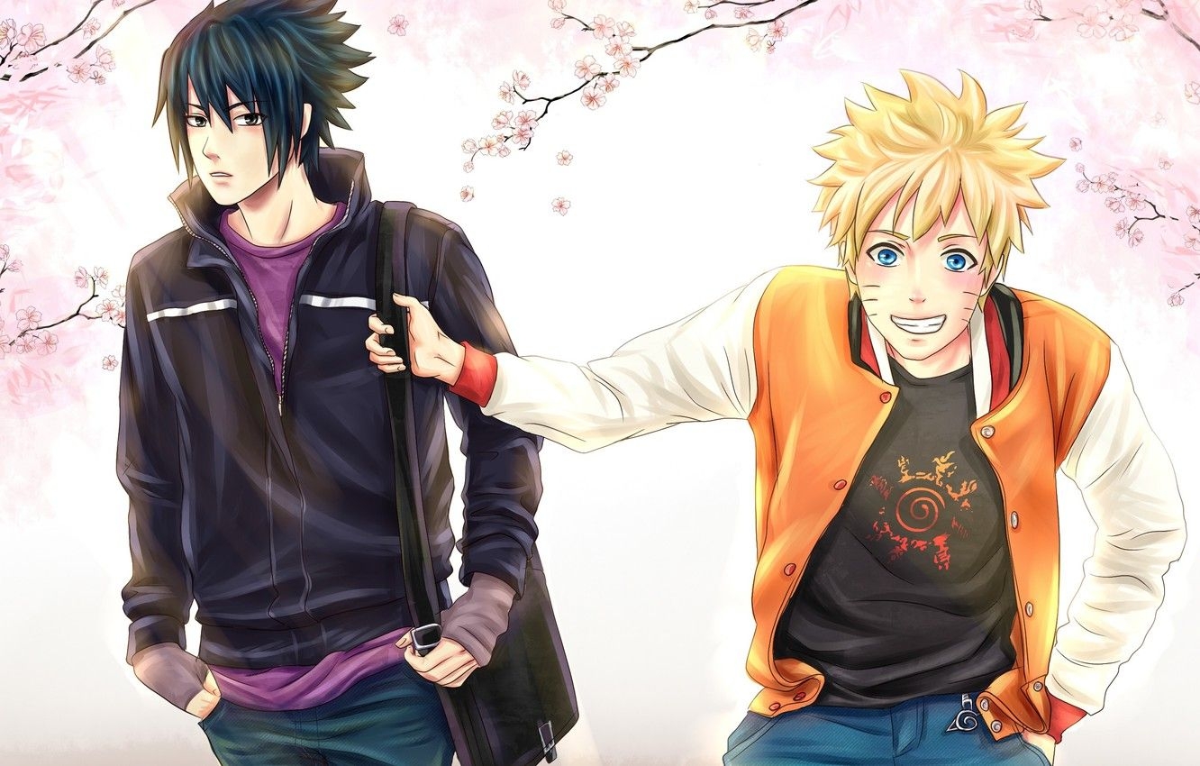 1340x850 Wallpaper spring, Sakura, Sasuke, Naruto, friends, naruto, art image for desktop, section сёнэн, Desktop