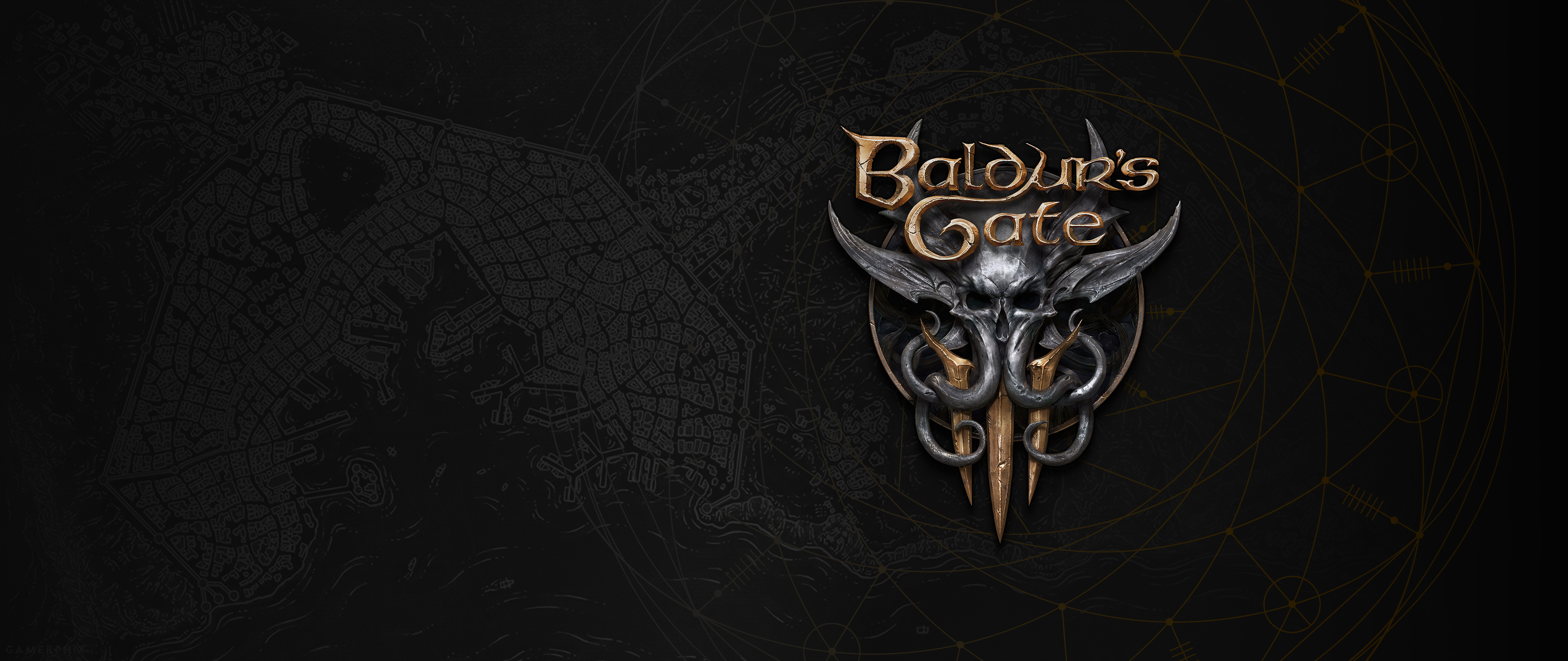 5120x2160 BG3's Gate Map  Wallpaper, Dual Screen