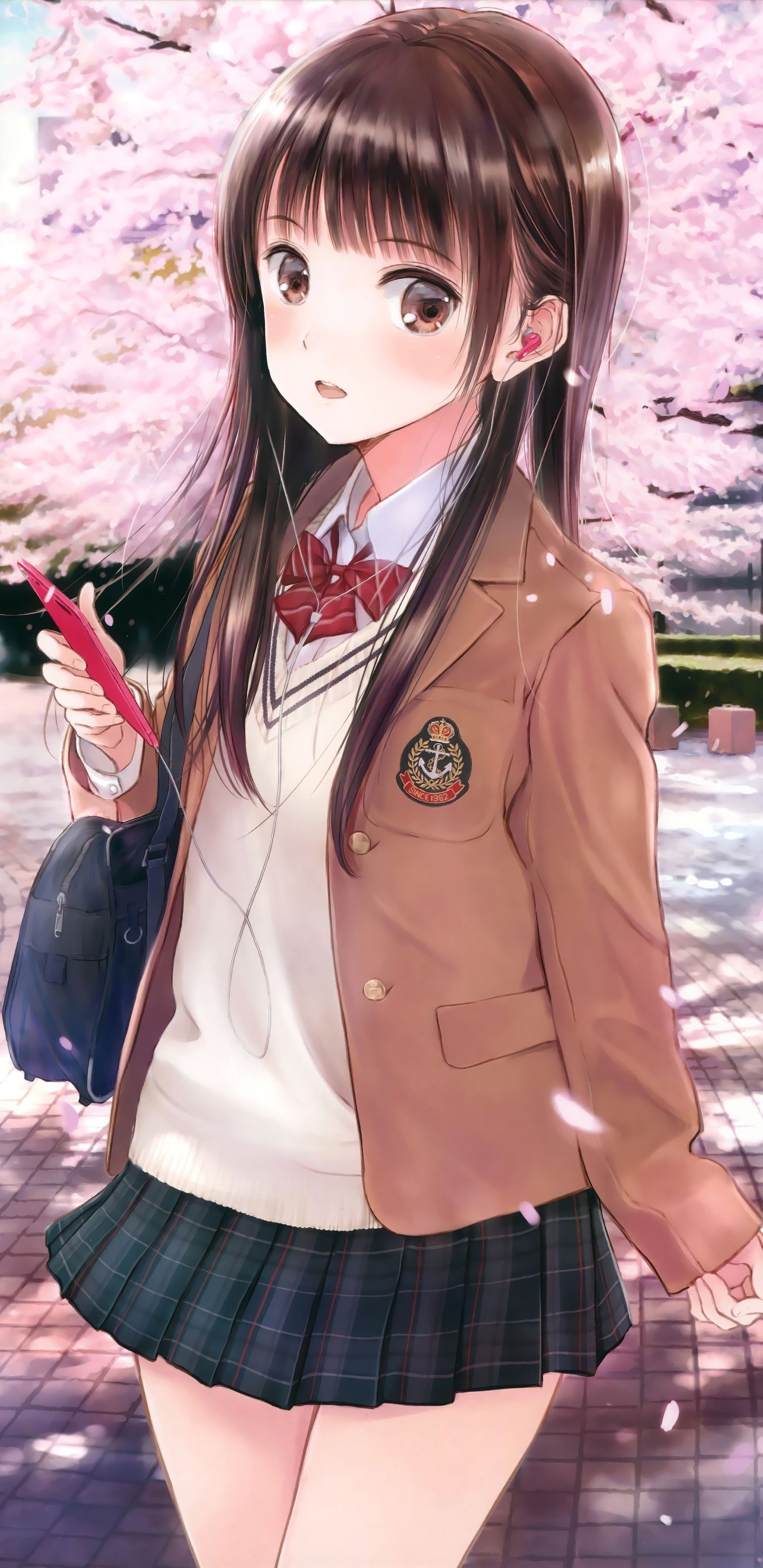 1440x2960 Anime Cute School Girl Samsung Galaxy Note S S8, Phone