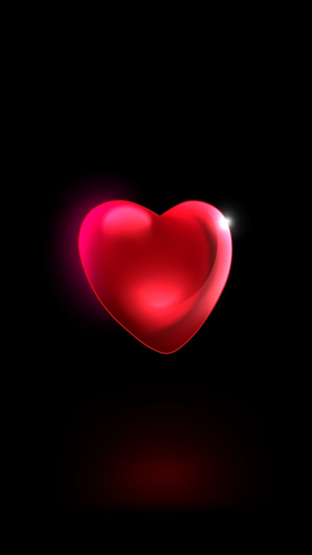 1080x1920 All Black Red Heart Wallpaper, Phone